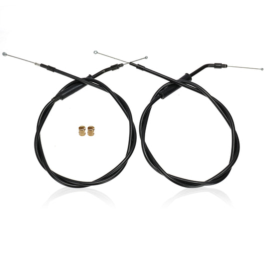 MoKitDora 38.5" Stainless Steel Braided Throttle Cable Set for 2007-2013 Harley Sportsters XL 14" Bars 1996-2017 Dyna 2011-2015 Softail FXST FXSTC FXSTD 12" Handlebar