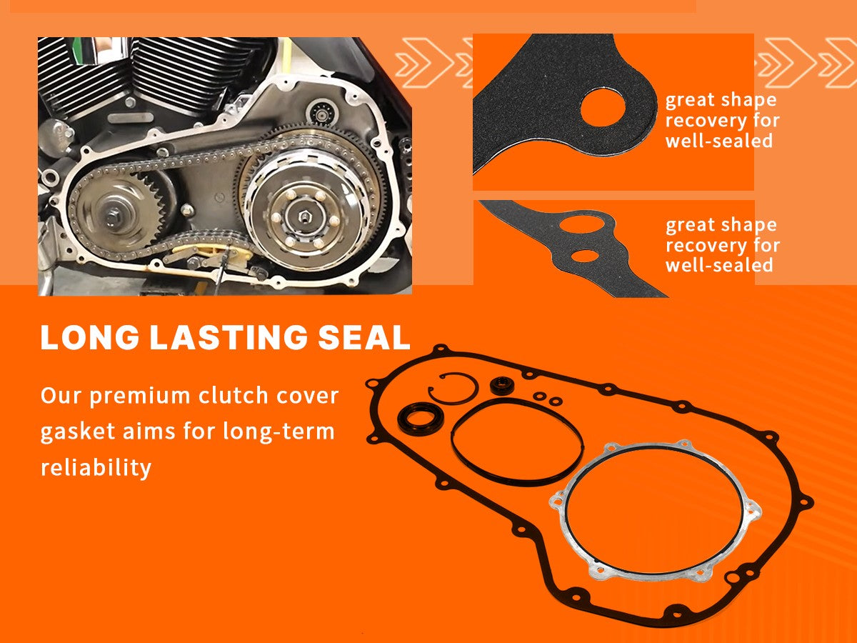 Primary Cover Gasket Seal Kit for Harley 2007-2016 Twin Cam Touring Electra Glide FLHT, Road Glide FLTR, Street Glide FLHX, Road King FLHR