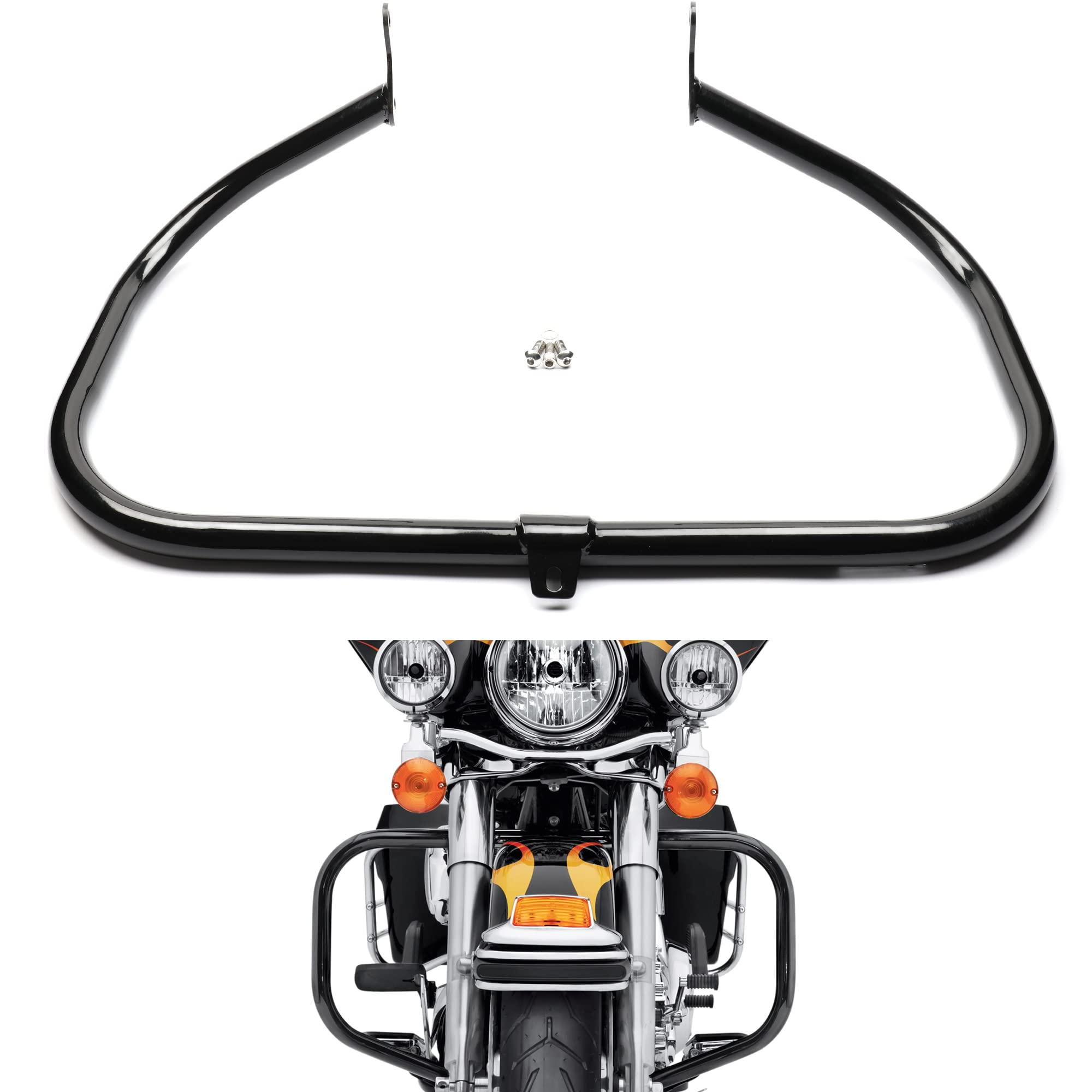 Black Softail Engine Guard Crash Bar 1.25