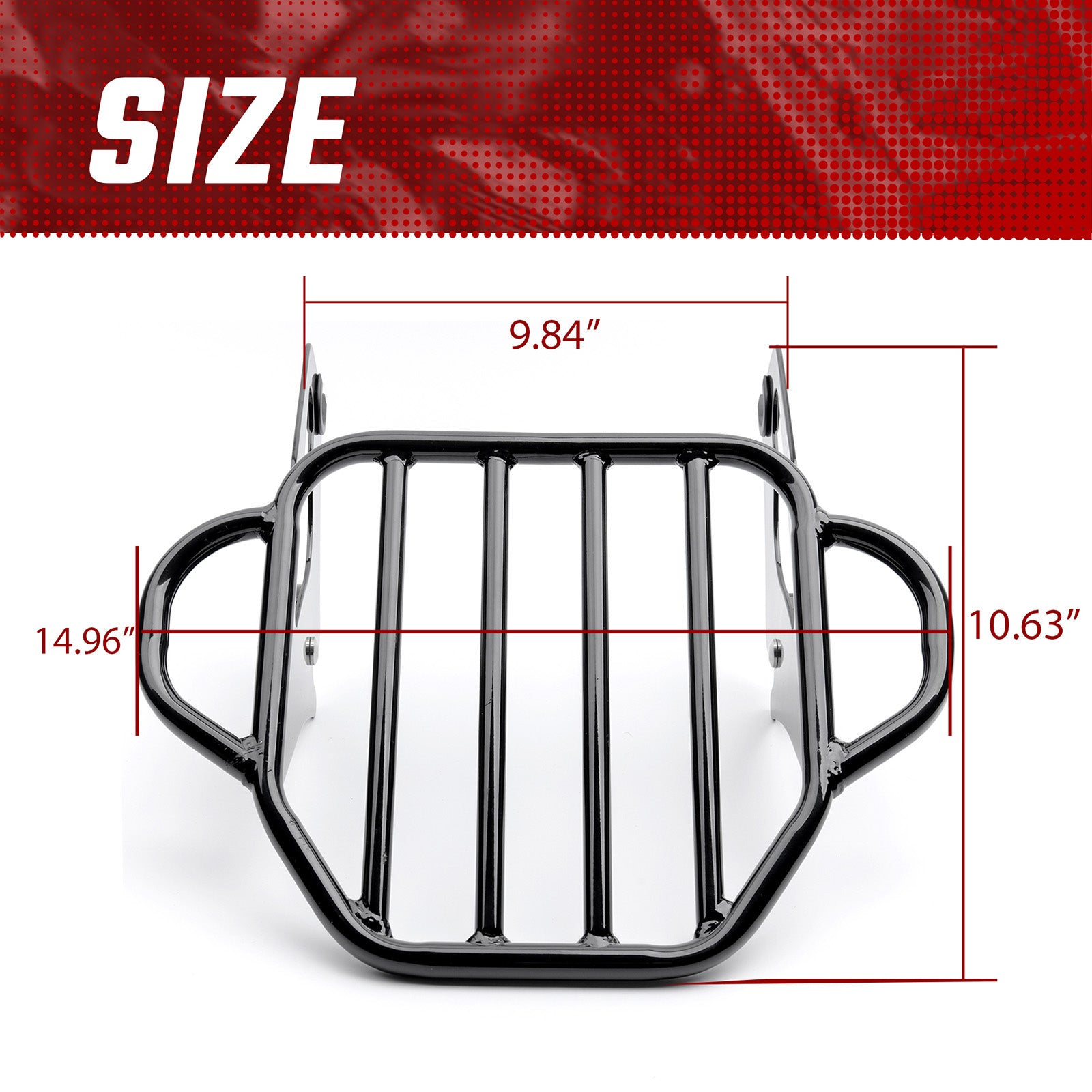 MoKitDora Detachable Two-Up Luggage Rack Rear Mounting Rack Compatible with Harley Touring Road King Road Glide Street Glide Electra Glide 2009-up, Black