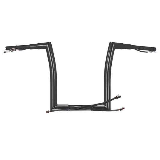 Prewired 12"/14"/16" Handlebar Rise 1 1/2" Ape Hanger for 2016-2023 Harley Road Glide & Special & Ultra, Chrome