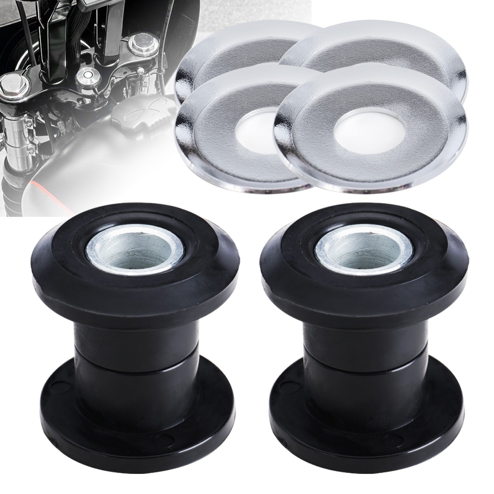 MoKitDora Handlebar Riser Bushings Damper Kit for 1983-up Harley Touring Road King Electra Street Glide FLHR FLTR FLHX FLHT & 2018-up Softail Deluxe Breakout Heritage Street Bob Fat Boy Low Rider