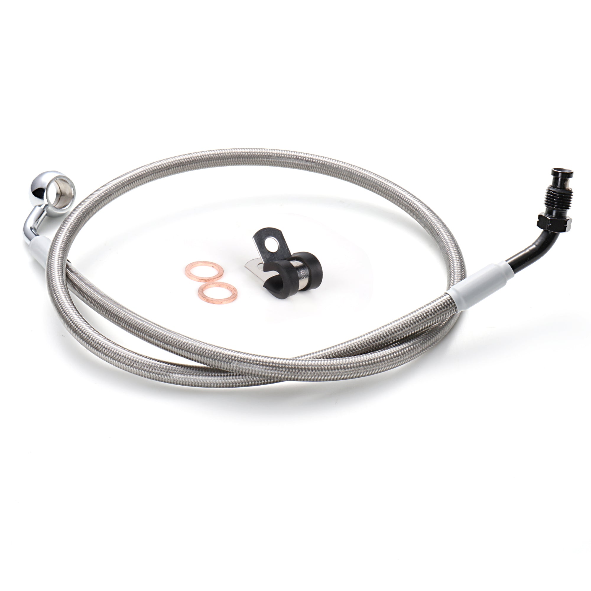 MoKitDora Softail Stainless Steel Braided Front Brake Lines Oil Hose for Harley with ABS 12