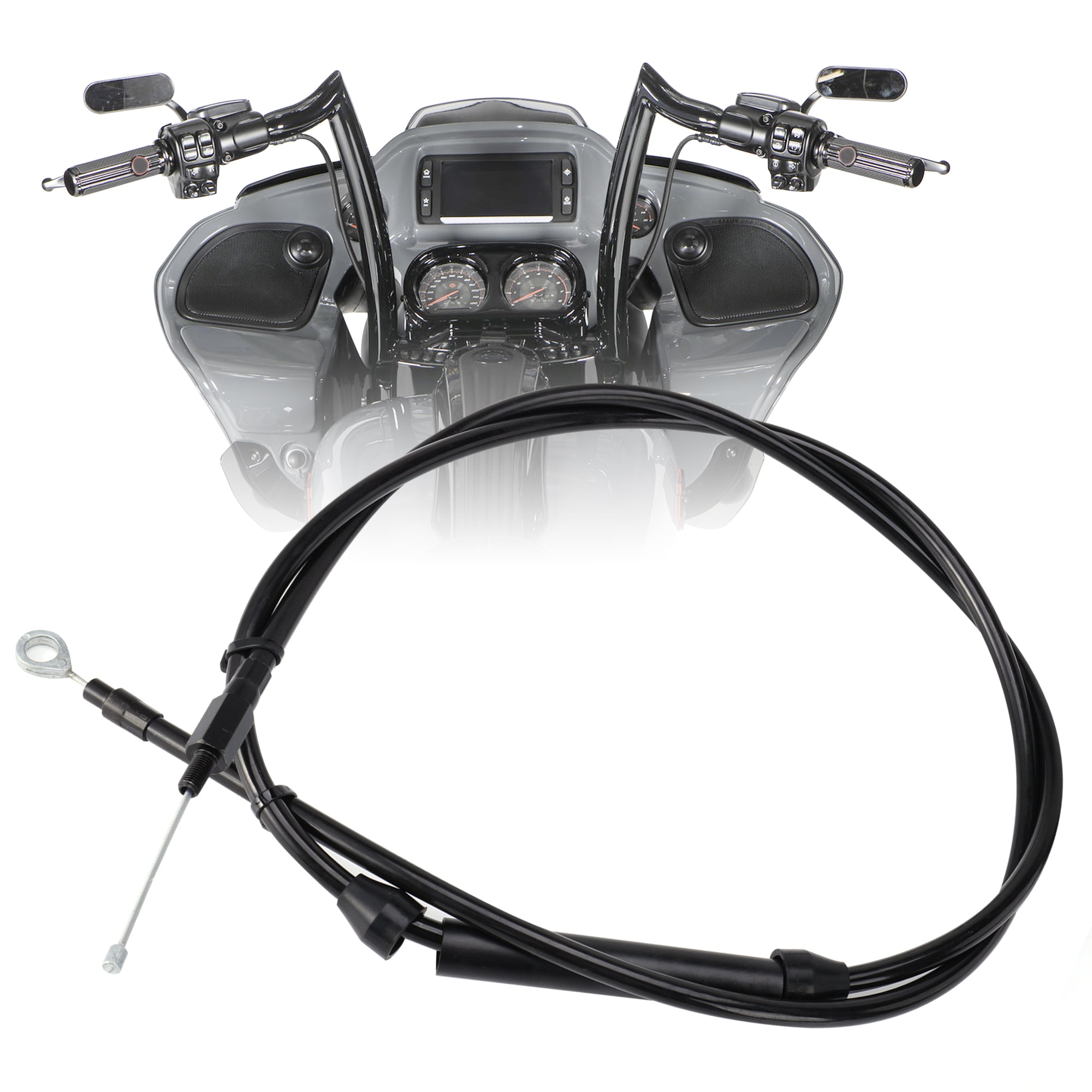 Extended Clutch Cable for 1986-Up Harley Sportster & 1987-2006 Harley Big Twin Models