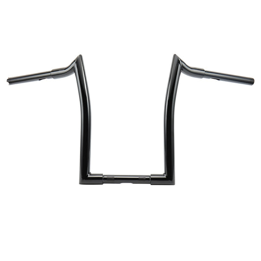 Sportster Dyna Softail 10” Rise Ape Hangers 1.25” Fat 1" Clamp Handlebar Meathook Bars for Harley XL 883/1200,1994-up Road King & 1998-2013 Road Glide, Gloss Black