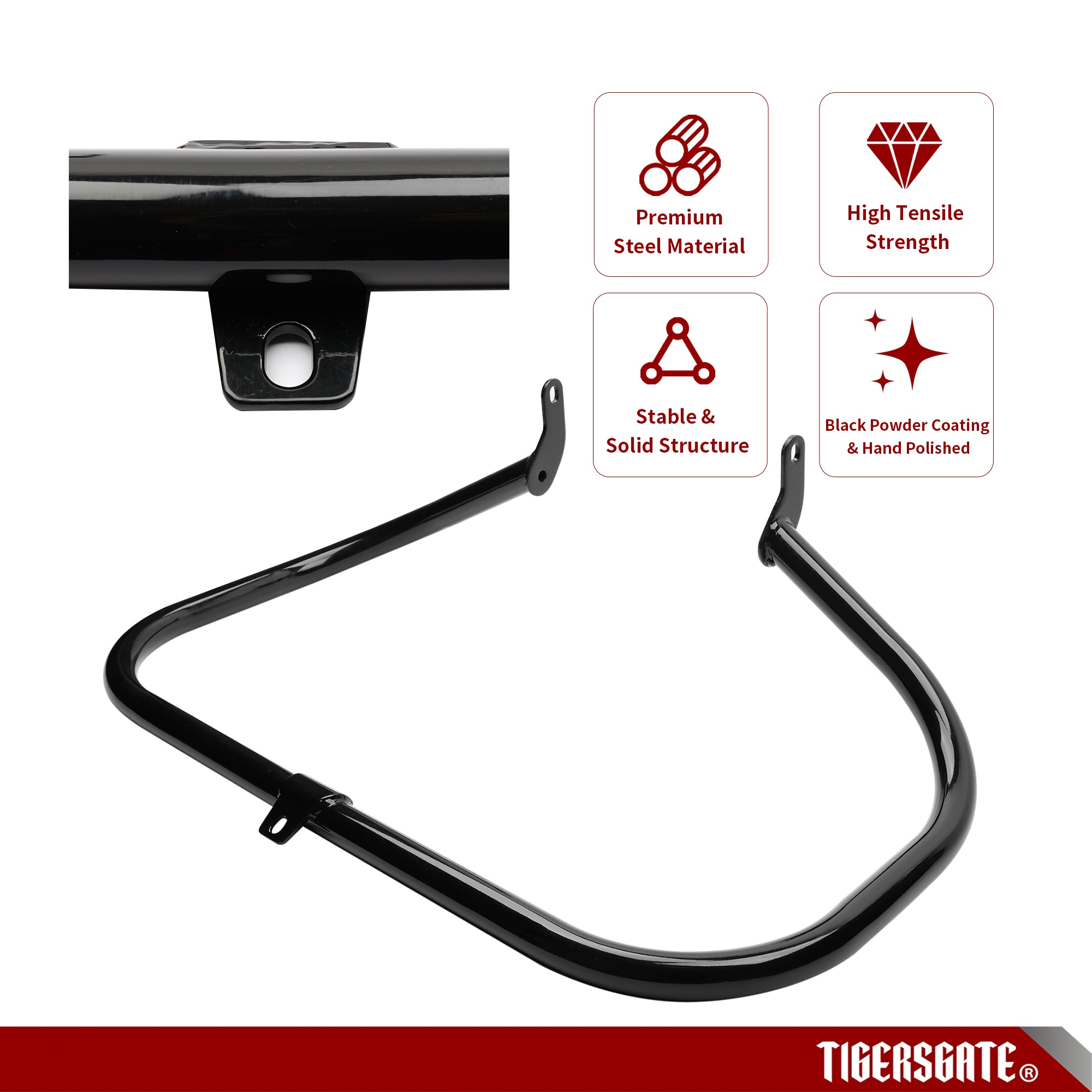 Black Softail Engine Guard Crash Bar 1.25