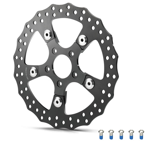 MoKitDora 11.8" Front Brake Disc Rotors for Harley 2006-2017 Dyna 2015–up Softail 2014-up Sportster Black Zinc Plating