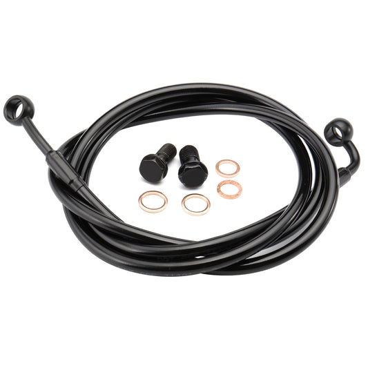 12"/14"/16" Ape Hanger Touring Front Brake Line Extended Hydraulic Hose Black Vinyl Steel Braided for 1997-2013 Electra Glide/Street Glide/Road Glide/Road King Non-ABS Models