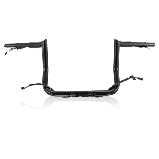 MoKitDora Street Electra Glide CAN-Bus TBW Wire Prewired Handlebar 10" Rise 1-1/4” Fat 1" Clamp Meathook Ape Hanger Monkey Bagger Bar for Harley 2014-2015 FLHT FLHX Ultra Limited, Black
