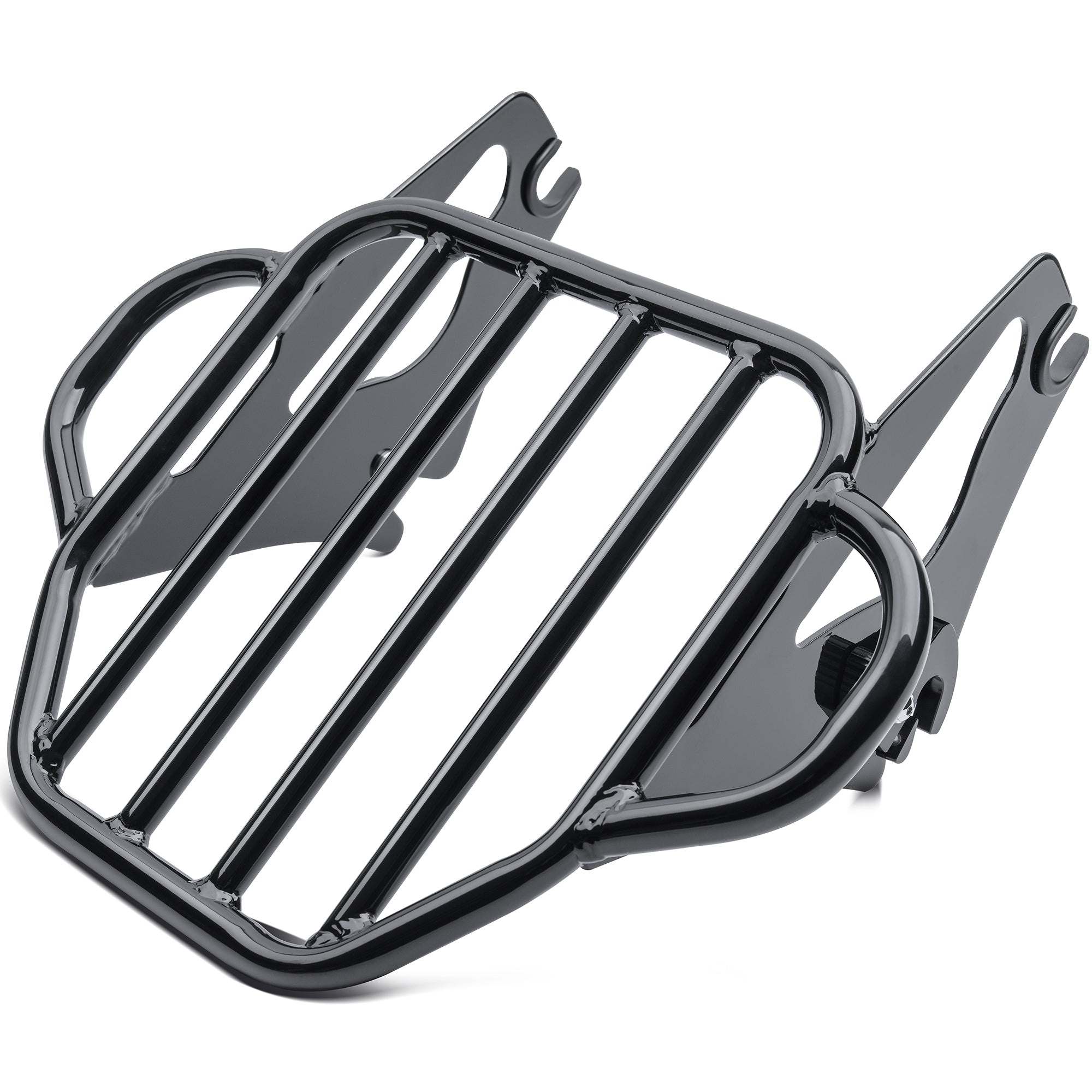MoKitDora Detachable Two-Up Luggage Rack Rear Mounting Rack Compatible with Harley Touring Road King Road Glide Street Glide Electra Glide 2009-up, Black