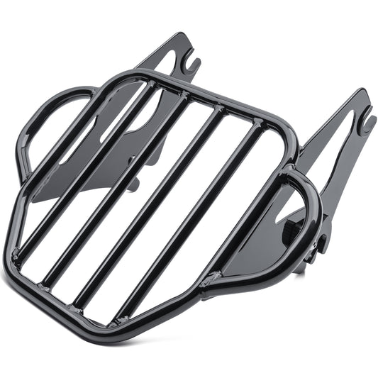 MoKitDora Detachable Two-Up Luggage Rack Rear Mounting Rack Compatible with Harley Touring Road King Road Glide Street Glide Electra Glide 2009-up, Black