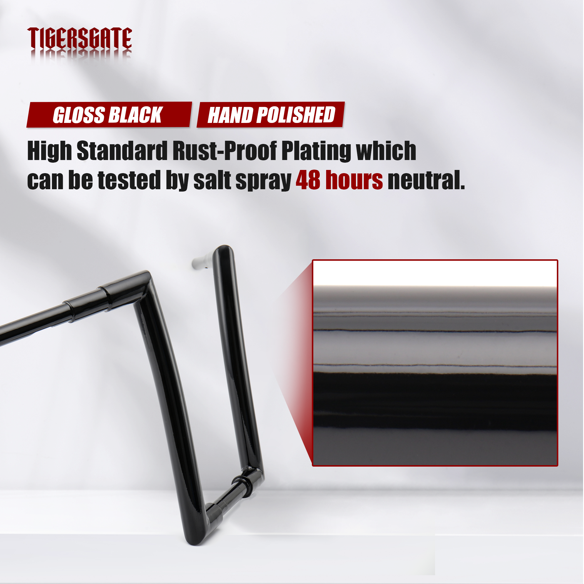 TIGERSGATE 1.5 inch Fat Ape Hangers 12 inch/14 inch/16 inch/18 inch Rise Handlebars for Harley Dyna Softail Sportster Road King Road Glide