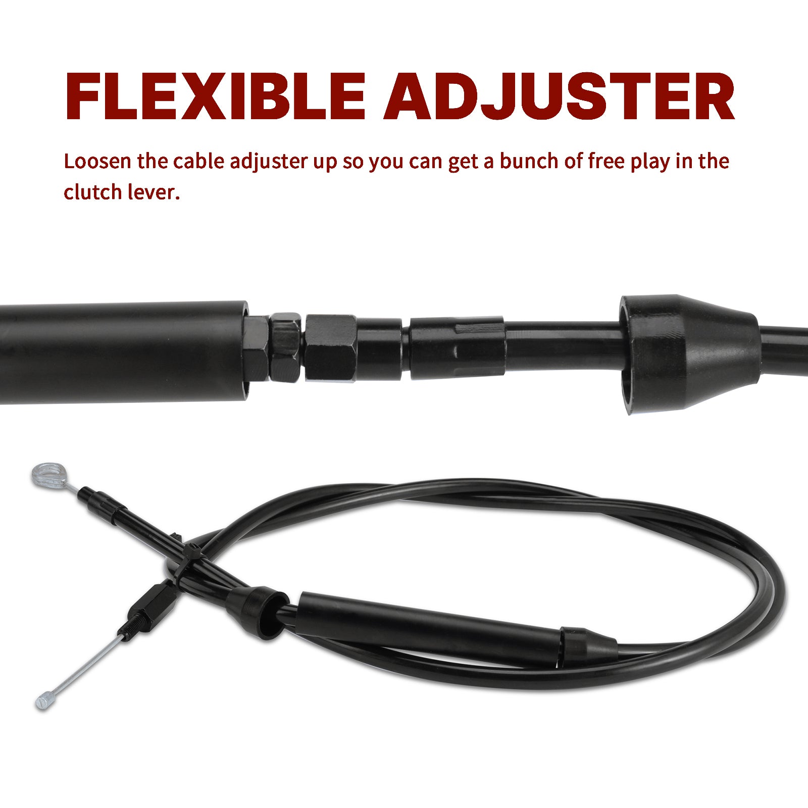 Extended Clutch Cable for 1986-Up Harley Sportster & 1987-2006 Harley Big Twin Models