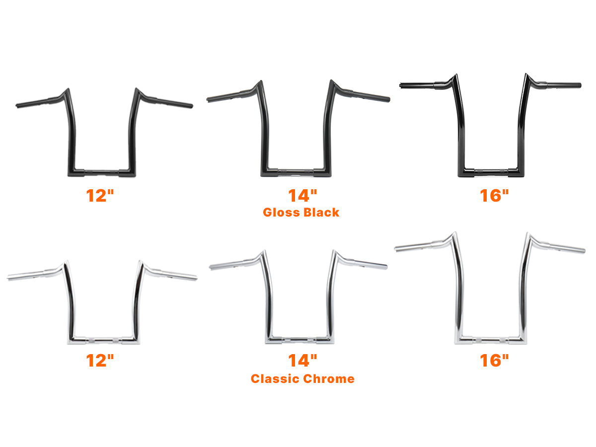 Sportster Dyna Softail 10” Rise Ape Hangers 1.25” Fat 1