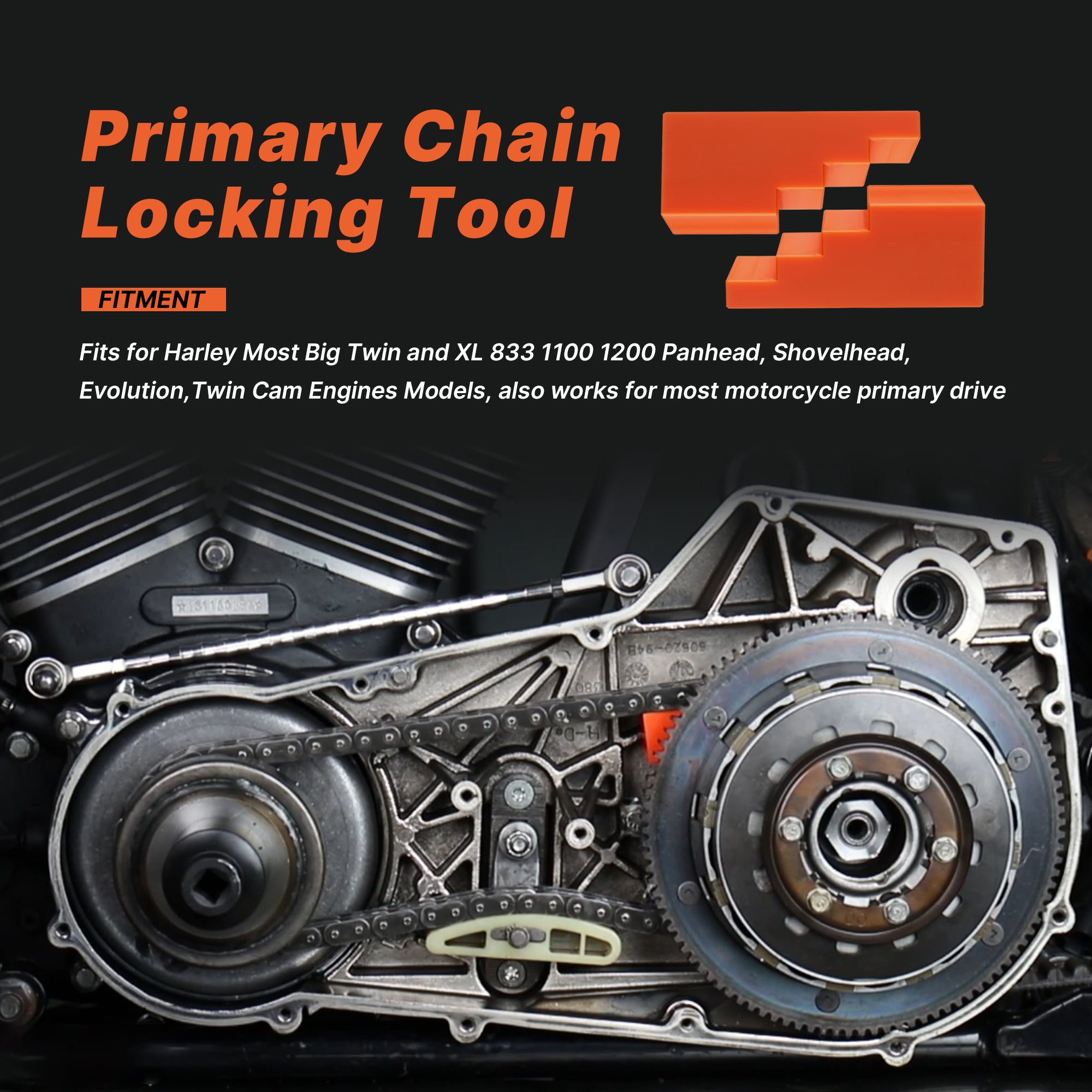 Primary Drive Locking Tools 2pcs Motorcycle Transmissions Chains Locking Tool Universal, Perfect for All Big Twin and XL