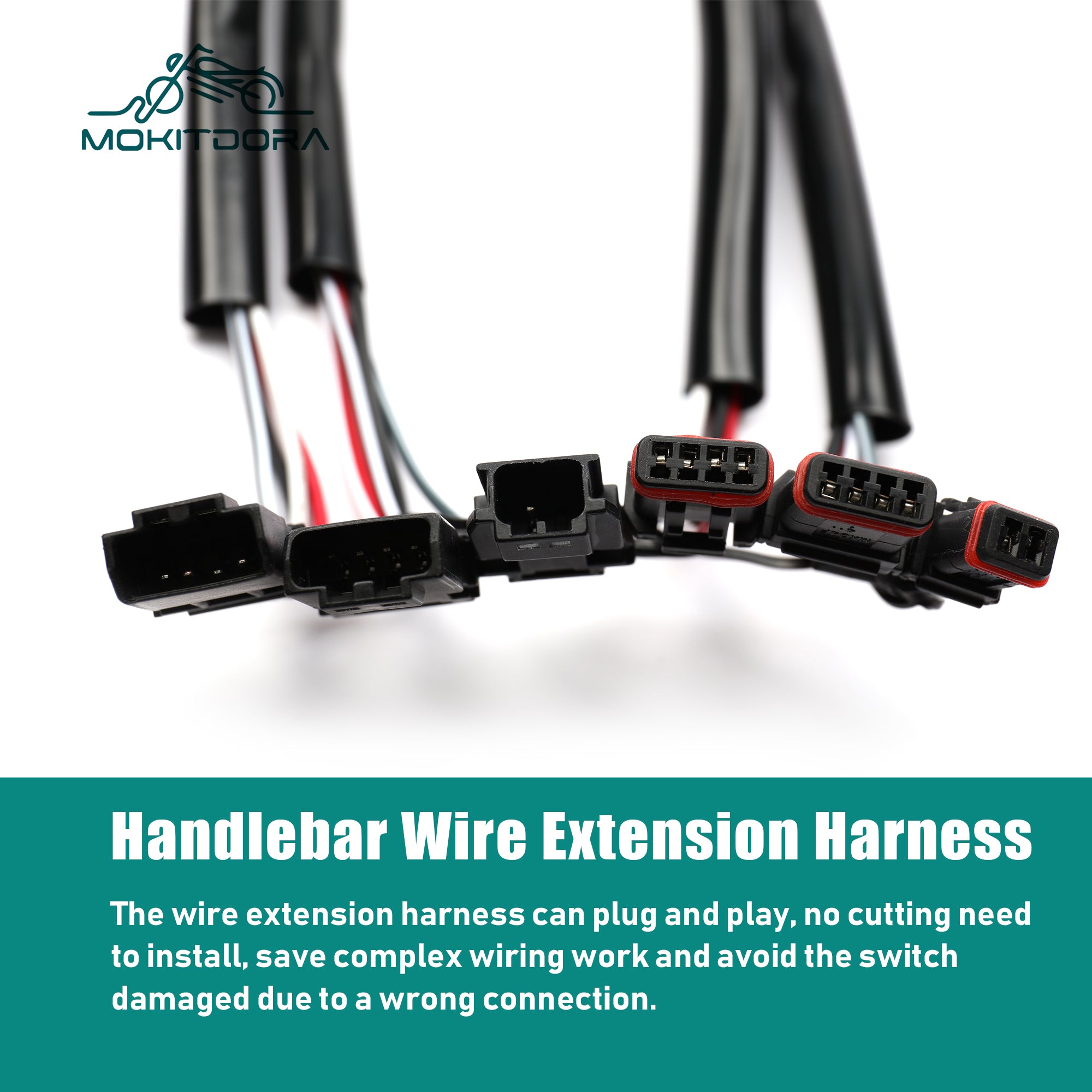 MoKitDora Handlebar Extended Wire Harness CAN-Bus Switch Wiring for Harley Softail Touring Dyna Sportster Models