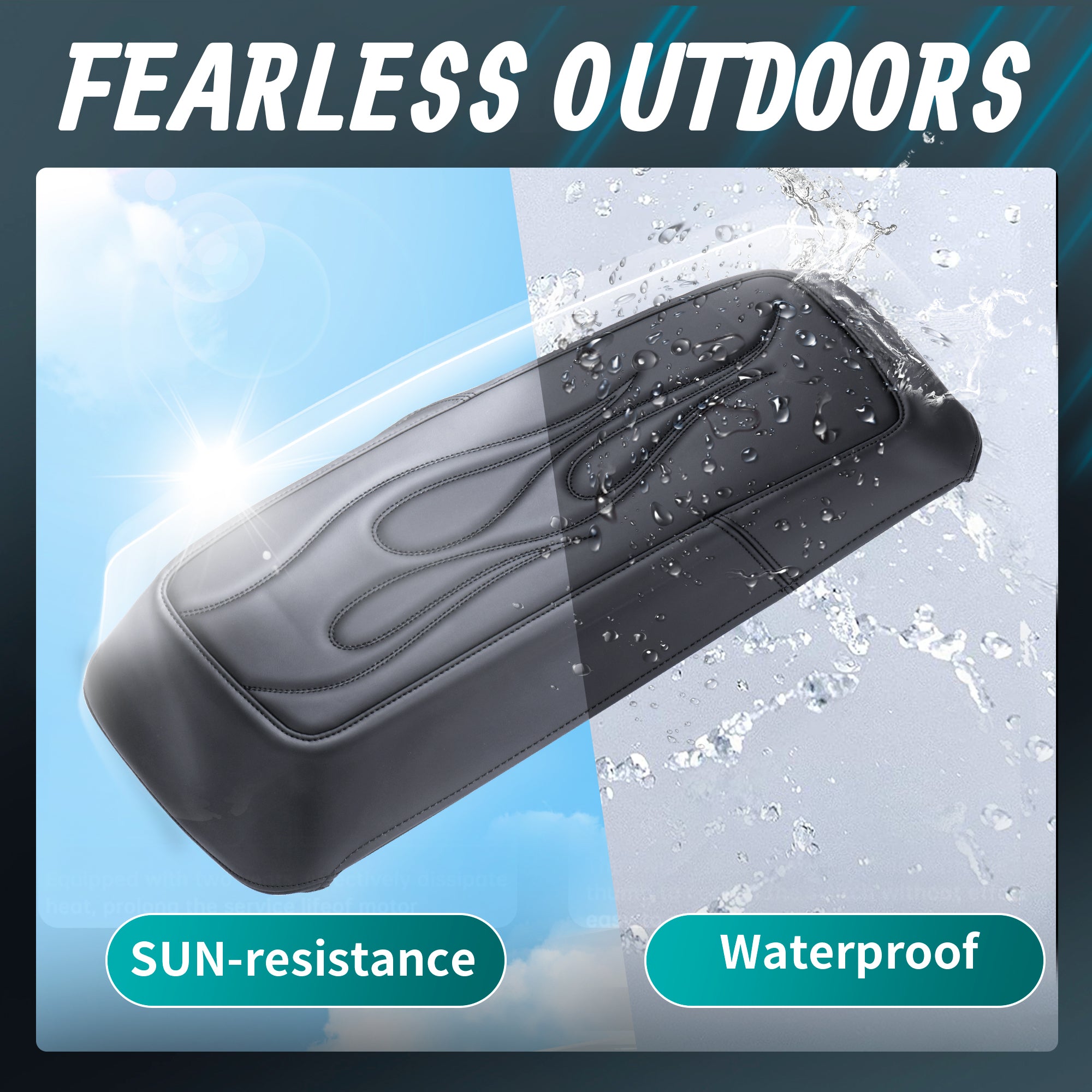 MoKitDora Saddlebag Lid Bra Covers Microfiber Leather Compatible with 2014-up Harley Touring FL Road King Road Glide Electra Glide Street Glide, Flame Stitched