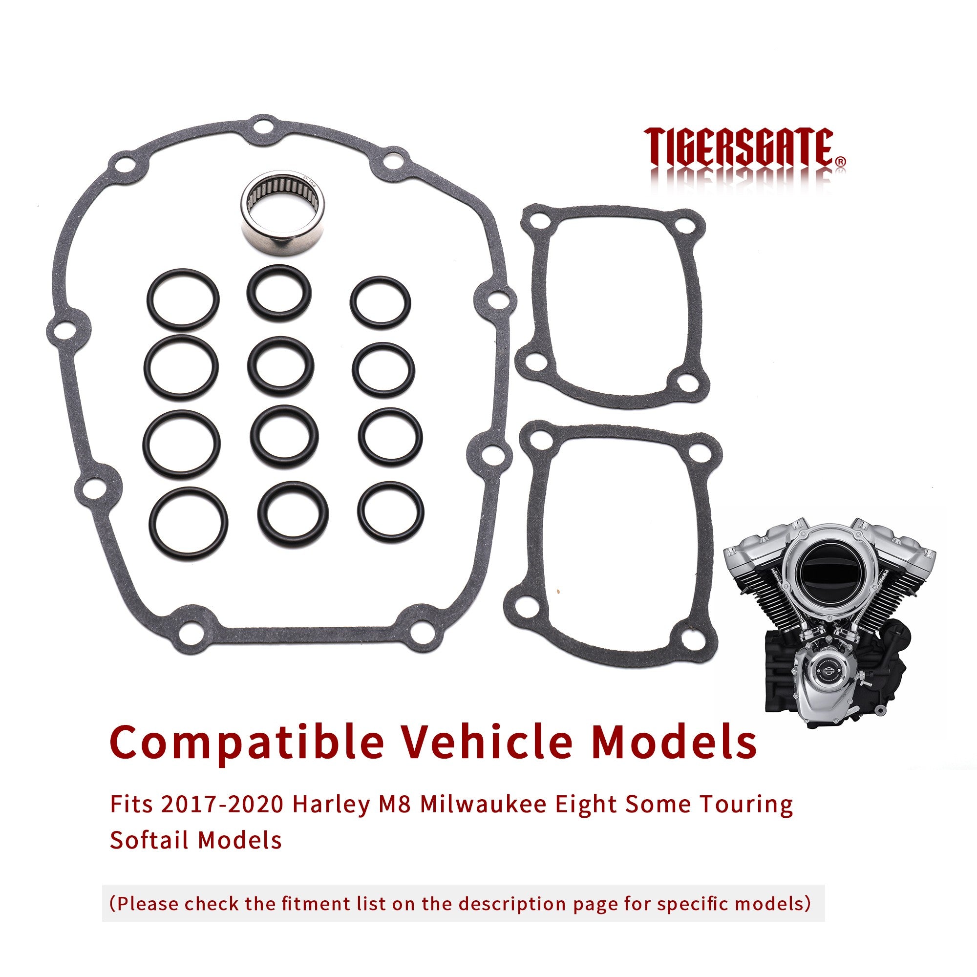 M8 Cam Change Gasket Kit for 2017-later Harley M8 Milwaukee-Eight Touring Softail Bikes