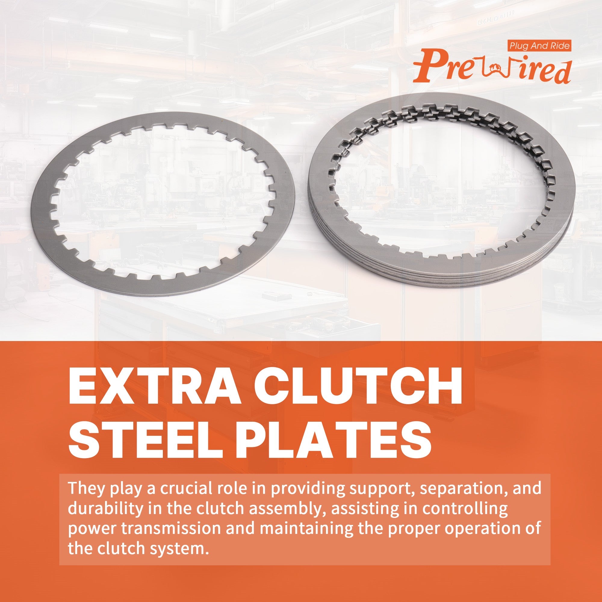 Big Twin Extra Clutch Friction Steel Plates 17pcs Clutch Kit for 1991-2017 Sportster, and 1991-2002 Buell All Models