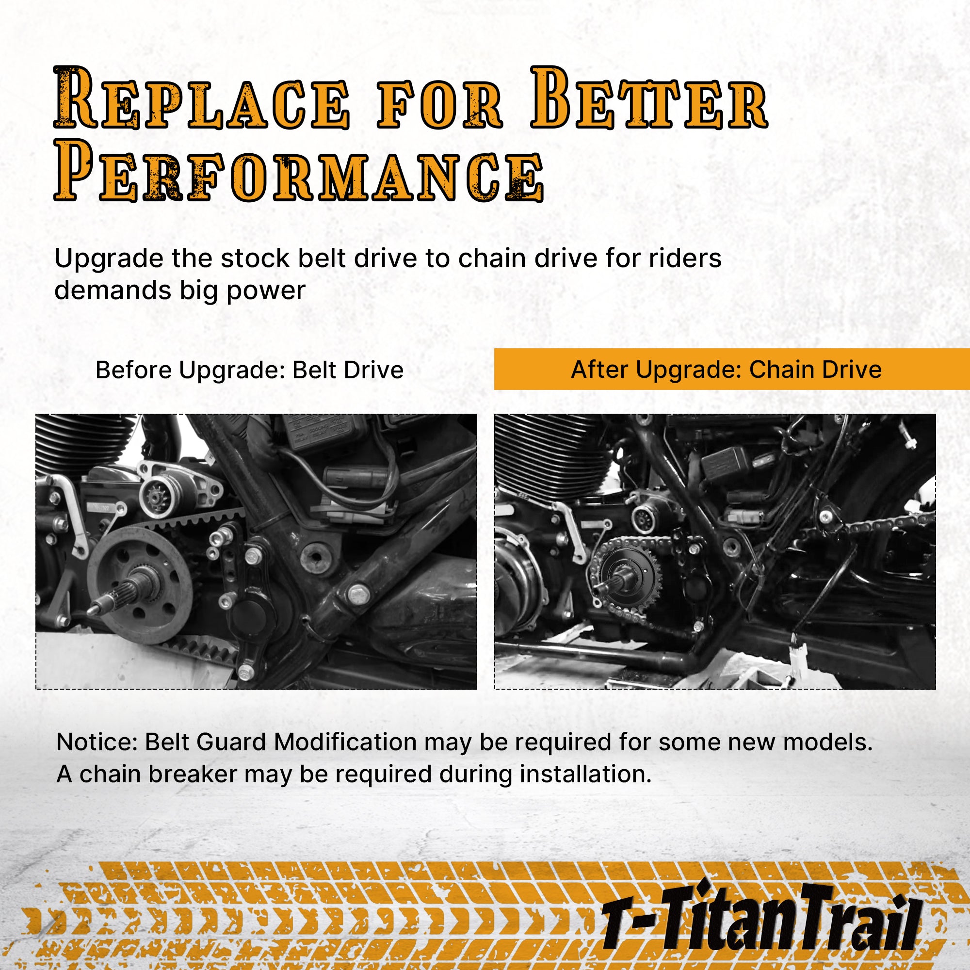 2009-up Touring Belt Drive to Chain Drive Conversion Kit, 25+53 Tooth Sprocket 120 Chain Drive Transmission for Harley Twin Cam M8 Road Glide Road King Street Glide Electra Glide, Black