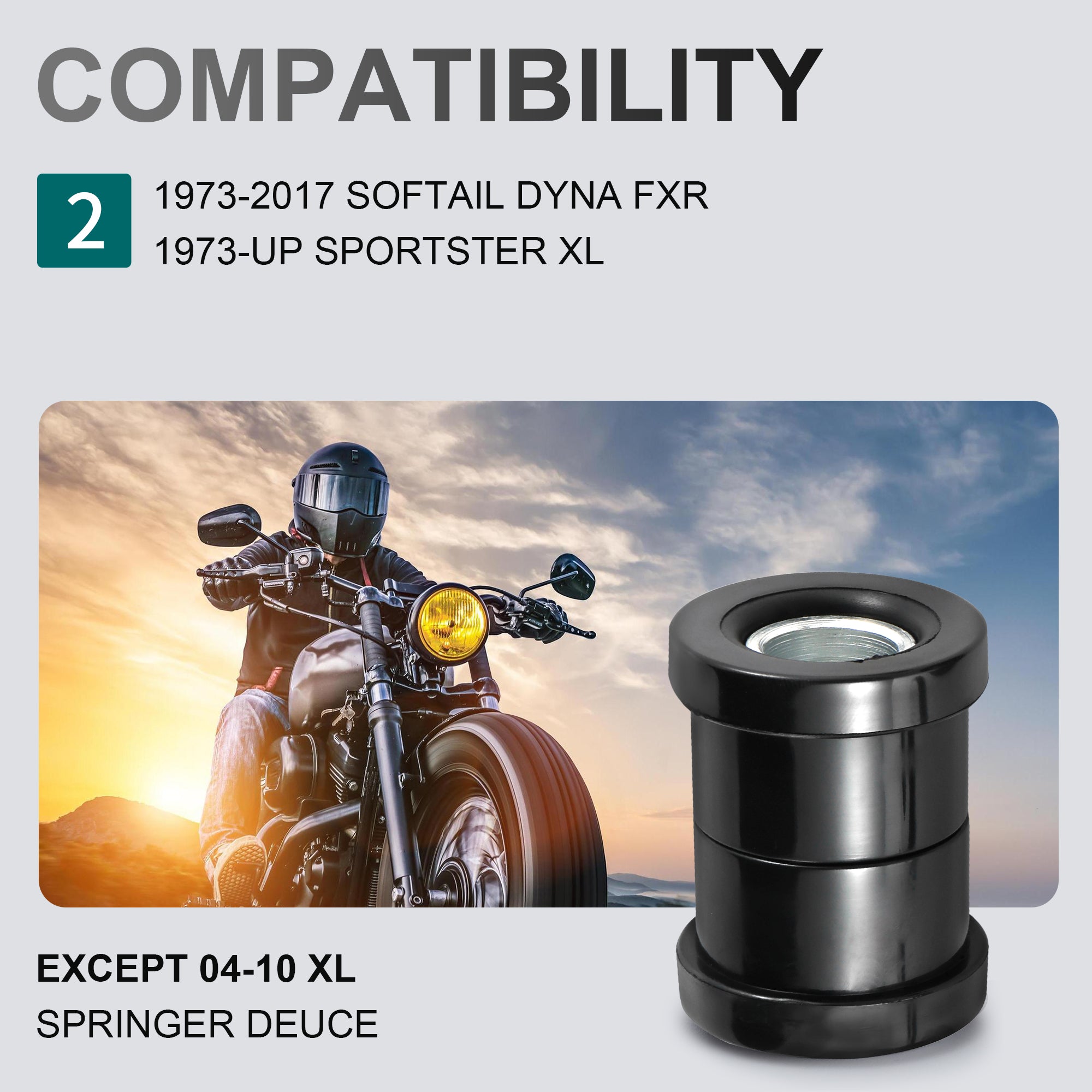 MoKitDora Handlebar Riser Bushings Damper Kit Compatible with Harley 1973-2017 Softail Dyna FXR 1973-up Sportster XL