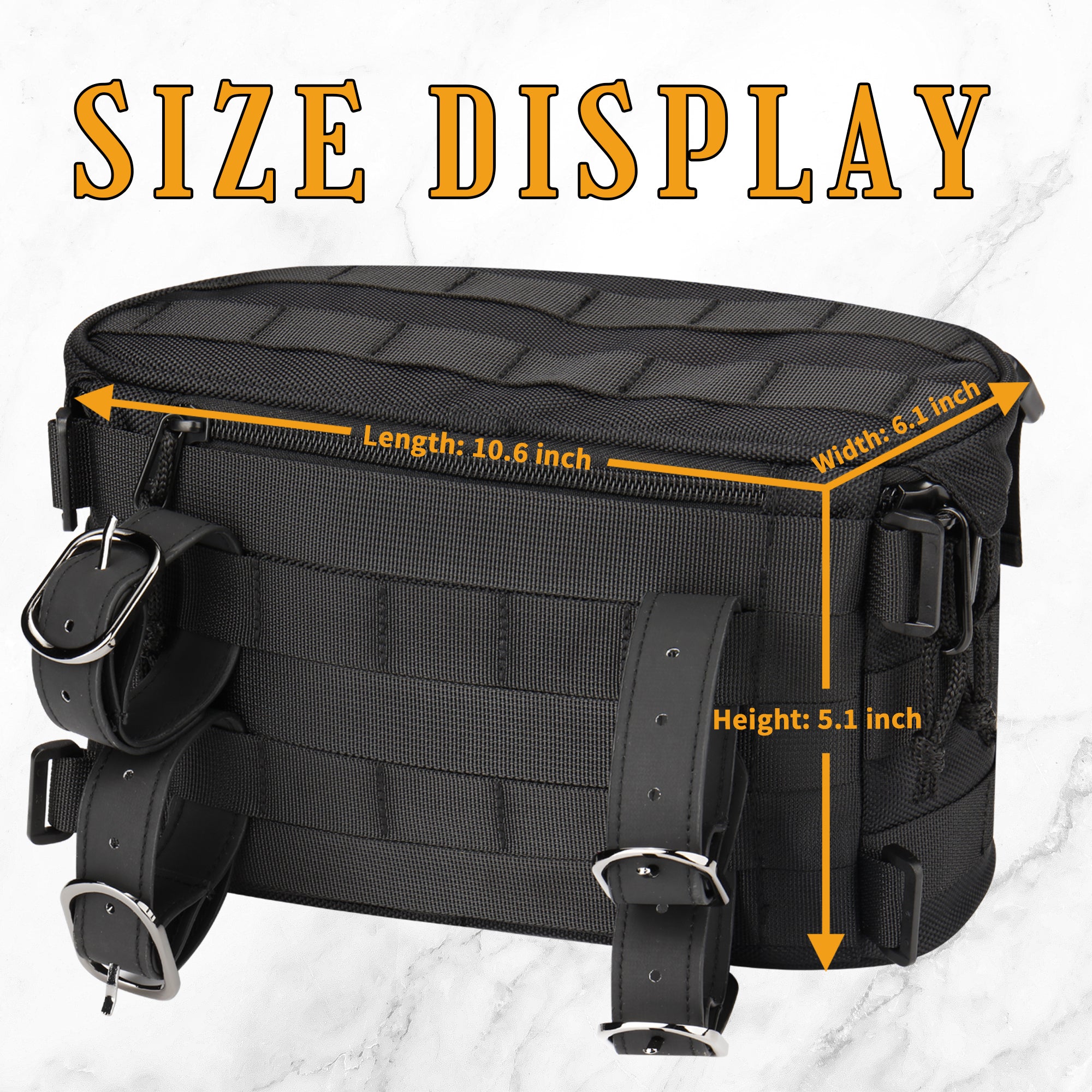 Motorcycle Bag, Universal Motorcycle Handlebar Bag Front Fork Storage Saddle Bag Fit for Harley Touring Softail Dyna Sportster