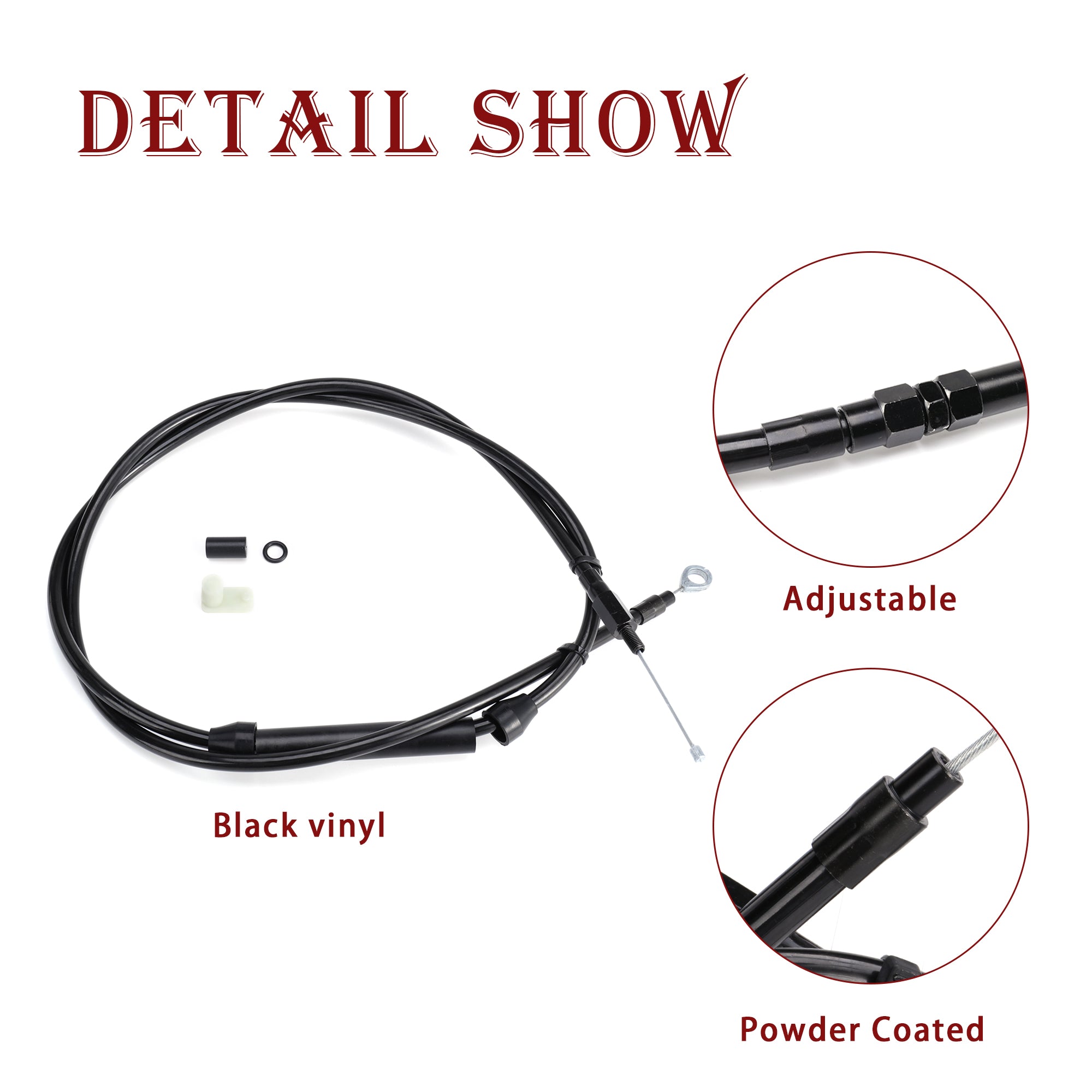 Extended Clutch Cable for 1986-Up Harley Sportster & 1987-2006 Harley Big Twin Models