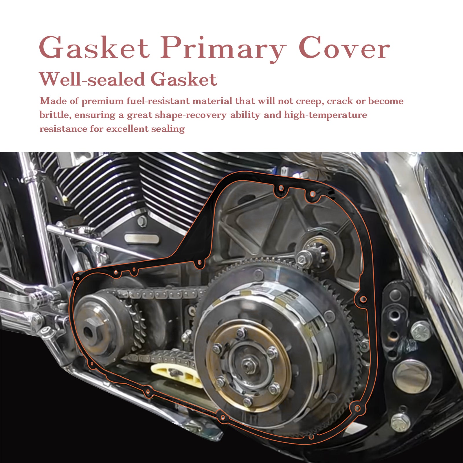 1999-2006 Twin Cam Touring Primary Cover Gasket Clutch Inspection Seal Set for Harley 1999-2006 Twin Cam Street Glide/Electra Glide FLHT/Road Glide FLTR/Road King FLHR Models