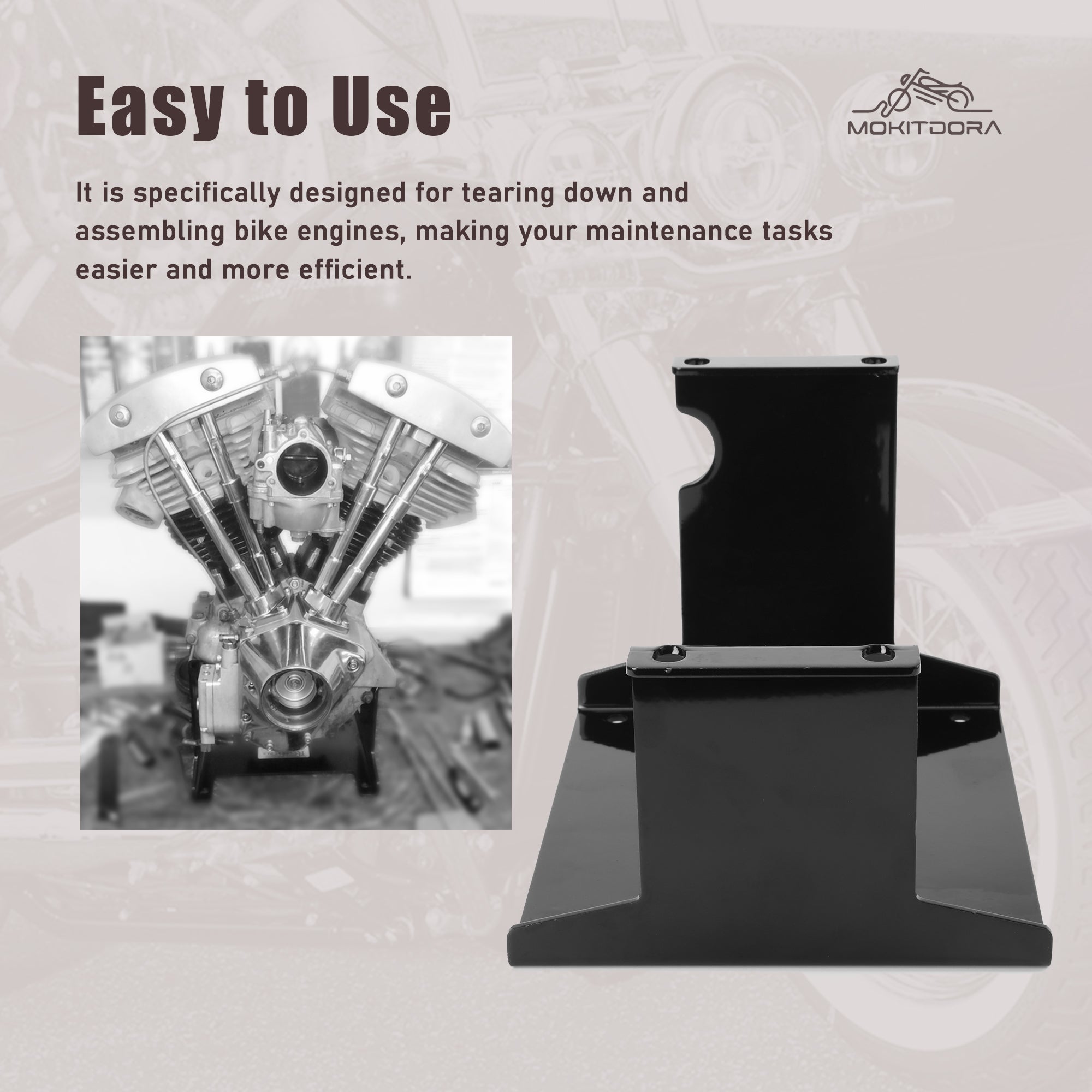 MoKitDora Big Twin Engine Stand Compatible with 1936-1999 Harley Big Twin Engine Knucklehead Panhead Shovelhead and Evo