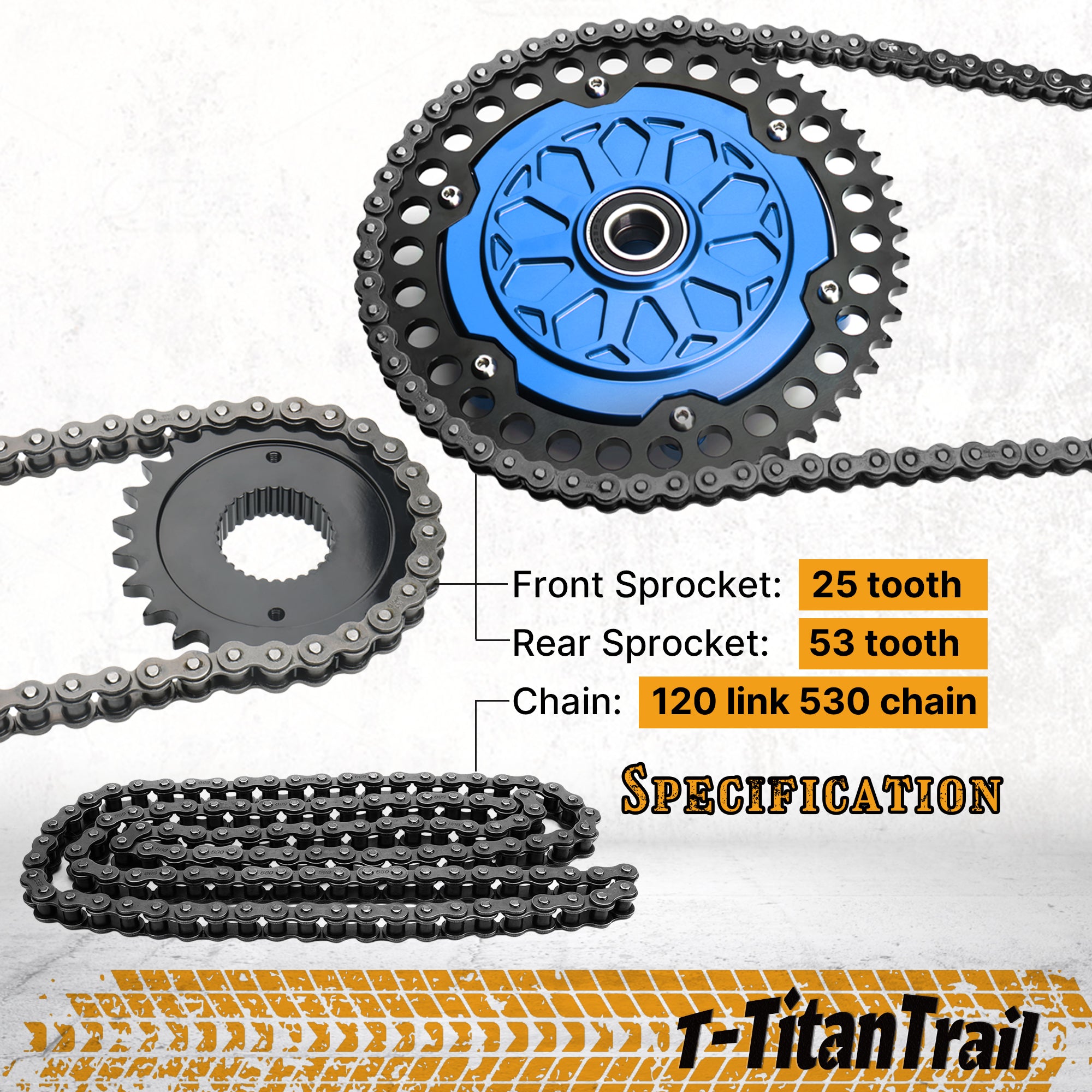 2009-up Touring Belt Drive to Chain Drive Conversion Kit, 25+53 Tooth Sprocket 120 Chain Drive Transmission for Harley Twin Cam M8 Road Glide Road King Street Glide Electra Glide, Black