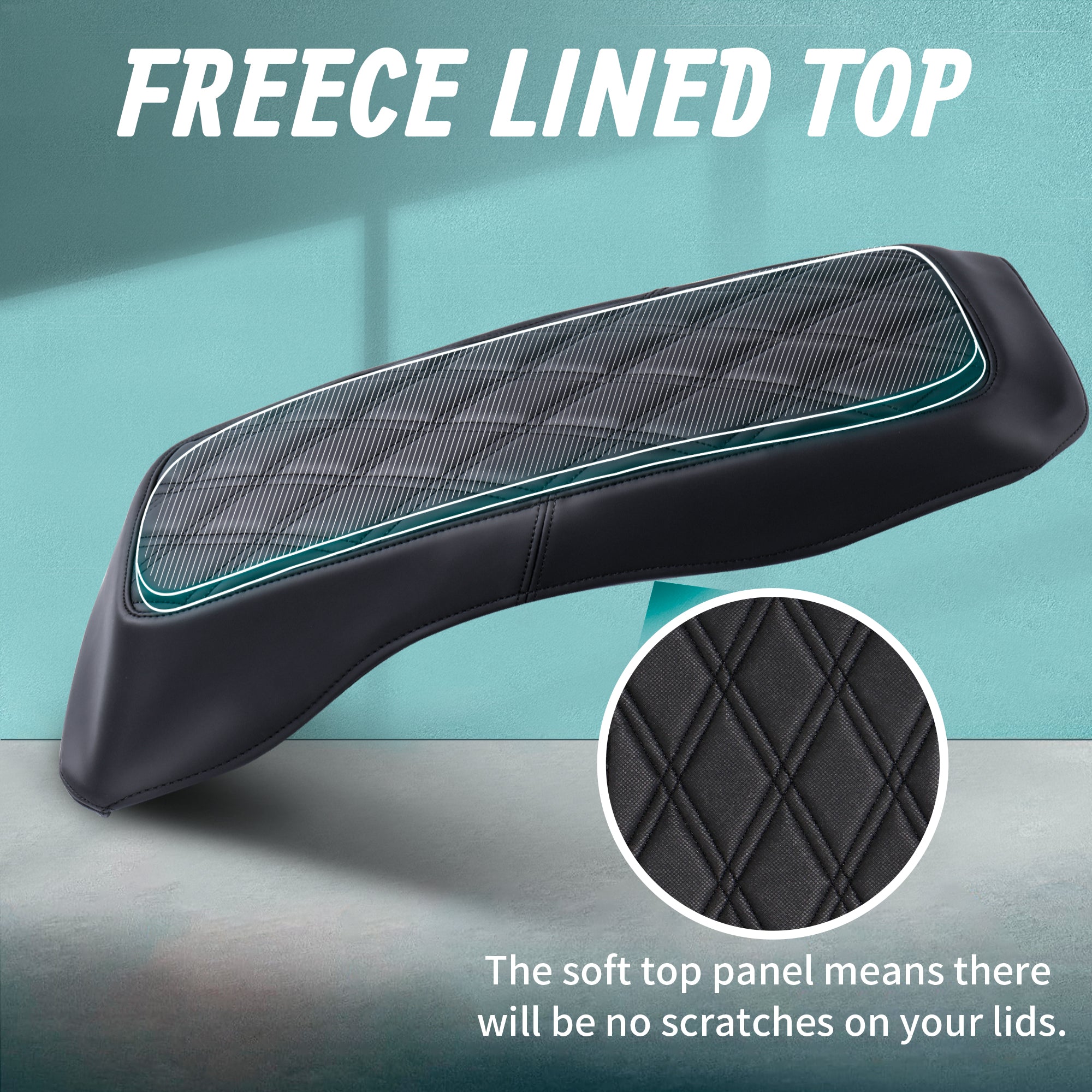 MoKitDora Saddlebag Lid Bra Covers Microfiber Leather Compatible with 1993-2013 Harley Touring FL Road King Road Glide Electra Glide Street Glide, Lattice Stitched