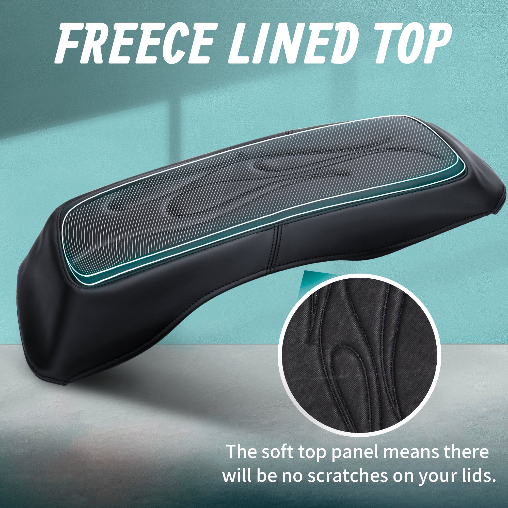 MoKitDora Saddlebag Lid Bra Covers Microfiber Leather Compatible with 2014-up Harley Touring FL Road King Road Glide Electra Glide Street Glide, Flame Stitched