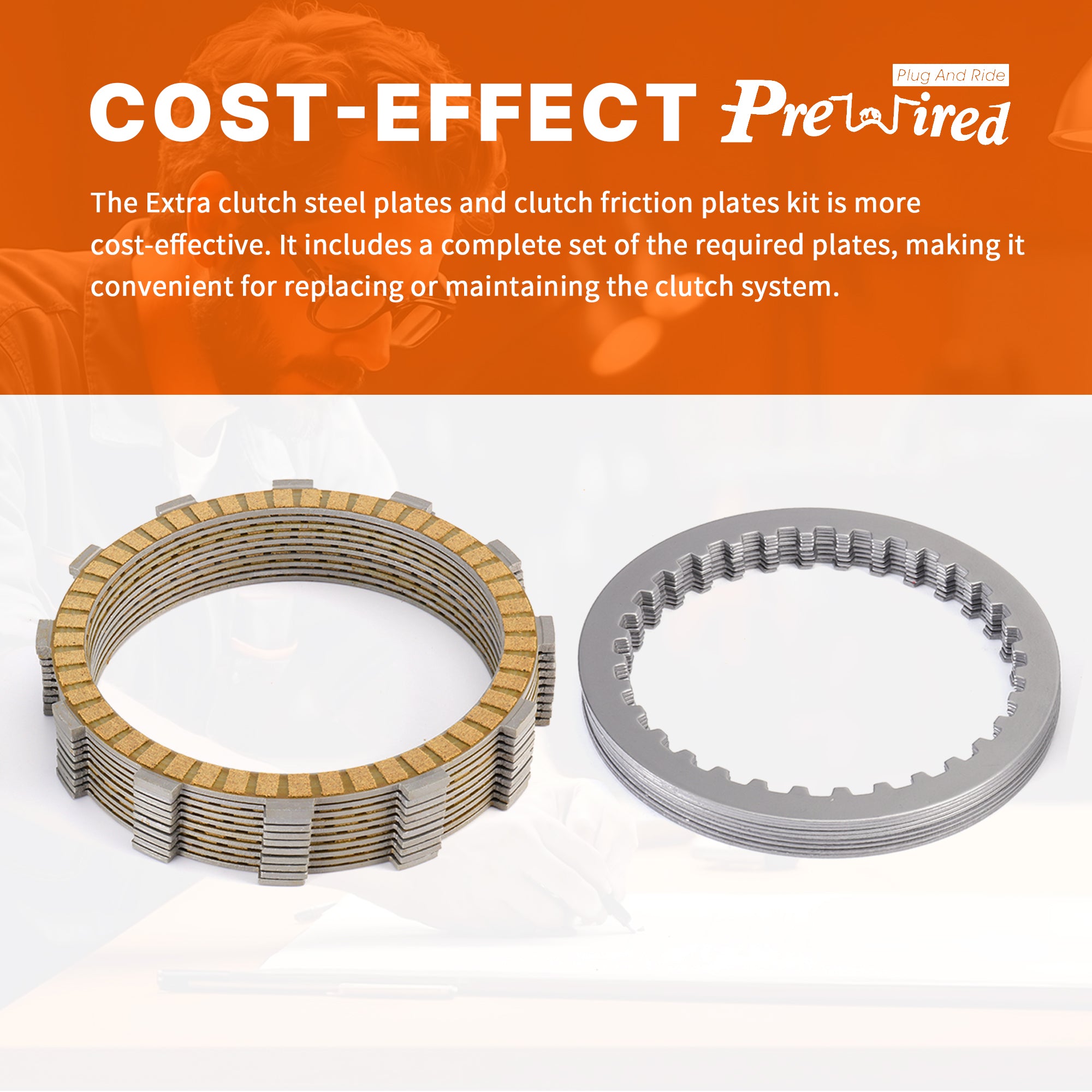 Twin Cam Extra Clutch Friction Steel Plates 19pcs Clutch Kit Compatible with Harley 1999-2017 Softail Dyna Touring Trike Models,1998-1999 Evolution 1340