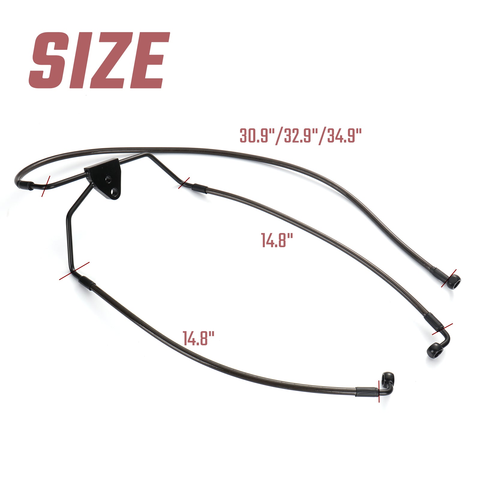 MoKitDora Touring Front Brake Lines Extended Brake Cable Oil Hose for 10