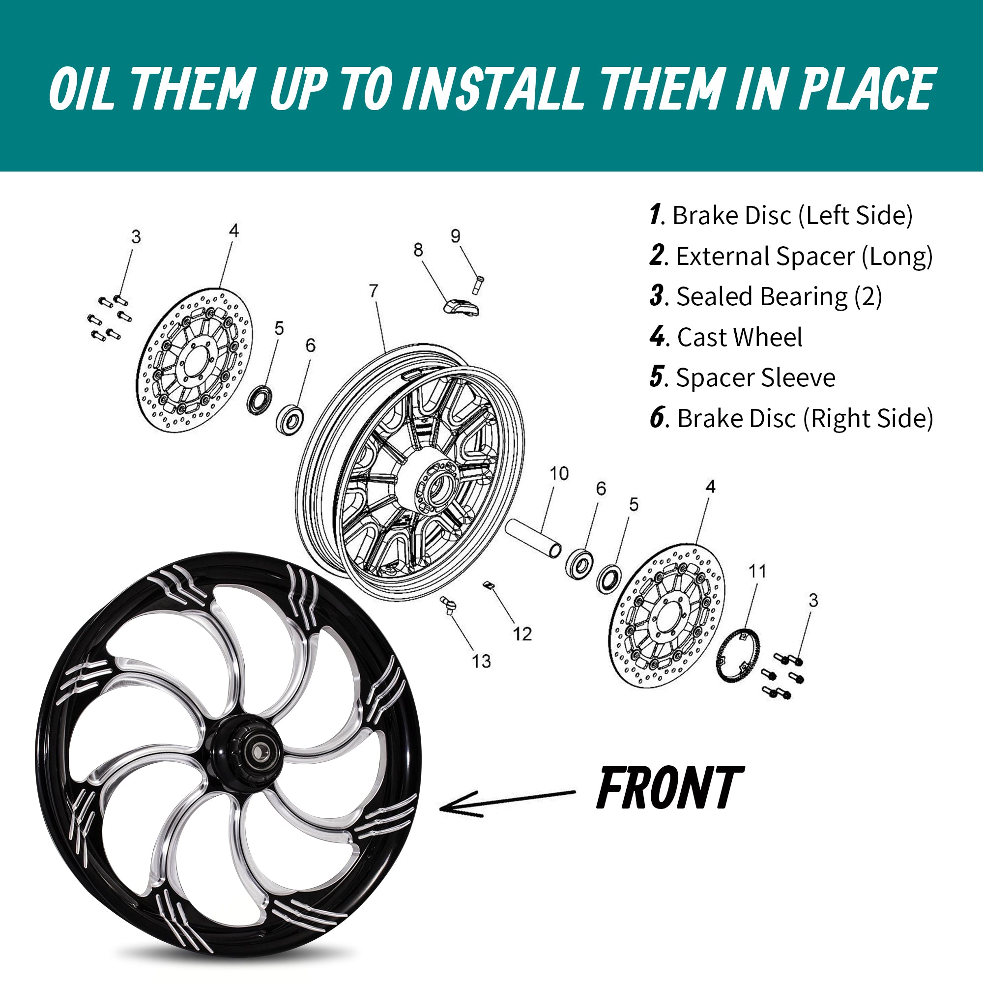 MoKitDora Wheel Bearings 25mm Touring Dyna Sportster Softails 9276 9252 Sealed Bearing Kit for Harley 2008-2024 Road Electra Street Glide Models Wheel & Trike V-Rods Wheels with ABS
