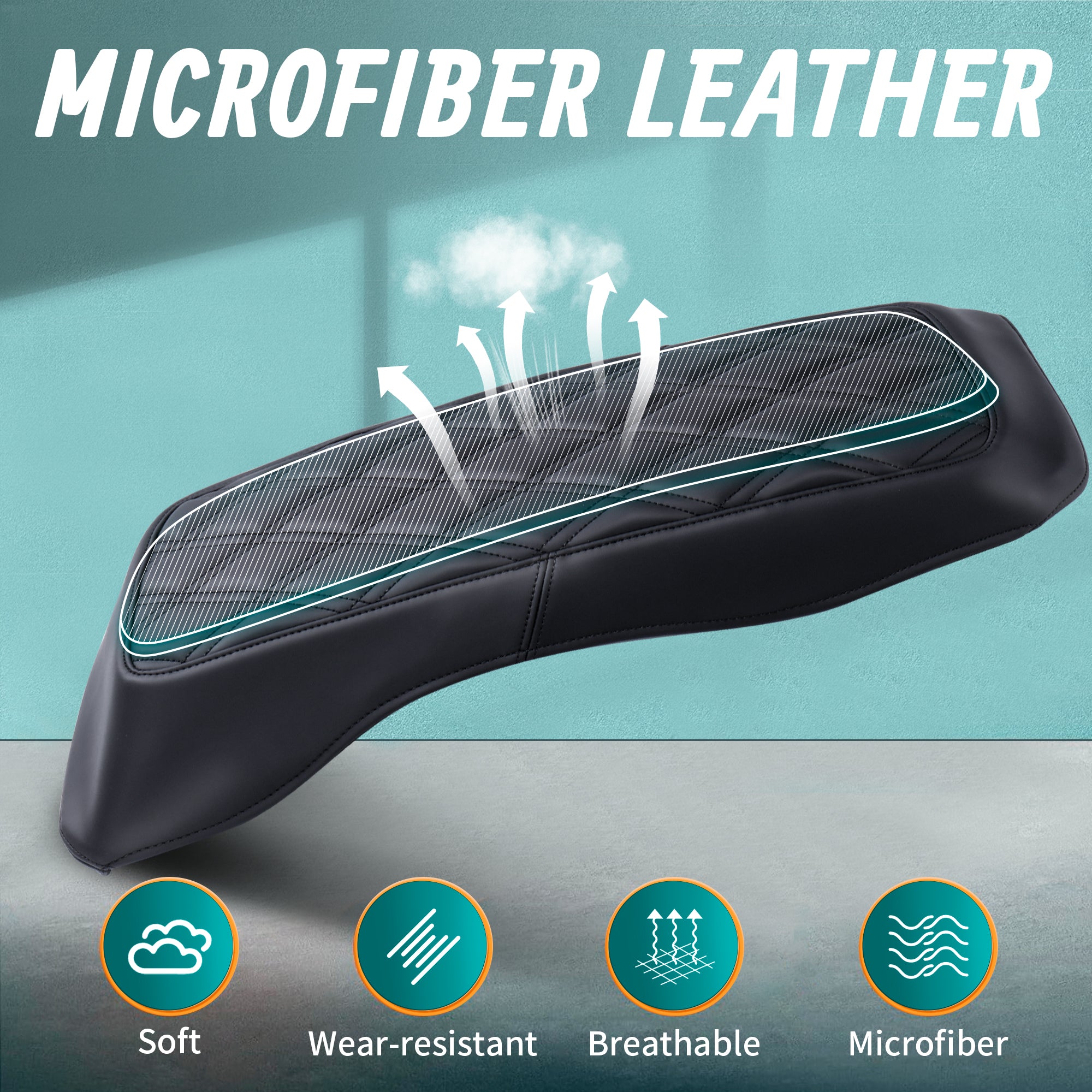 MoKitDora Saddlebag Lid Bra Covers Microfiber Leather Compatible with 2014-up Harley Touring FL Road King Road Glide Electra Glide Street Glide, Lattice Stitched