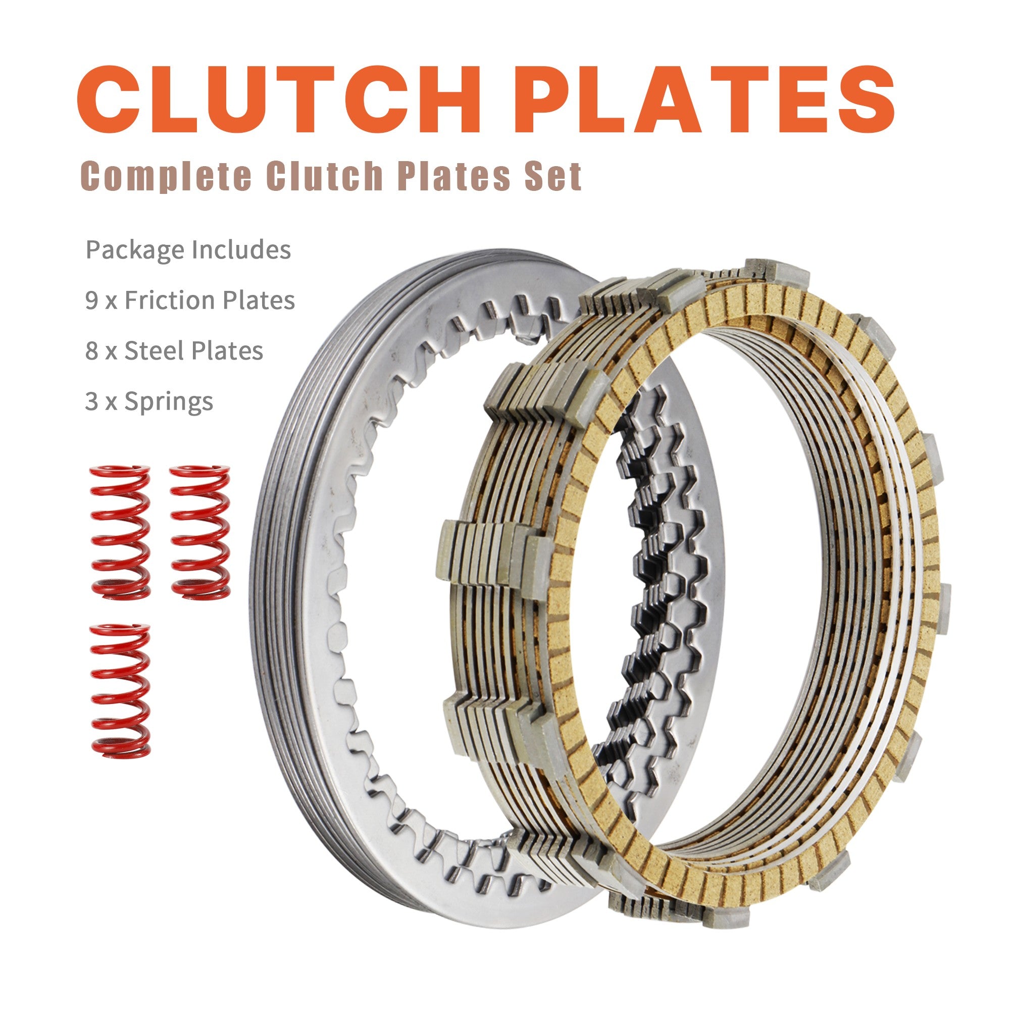 M8 2017-up Touring & 2018-up Softail Clutch Plates Kit Friction Steel for Harley 2017-up Touring Street Glide/Road Glide/Road King/Electra Glide & 2018-up Softail with Milwaukee 8 Engine