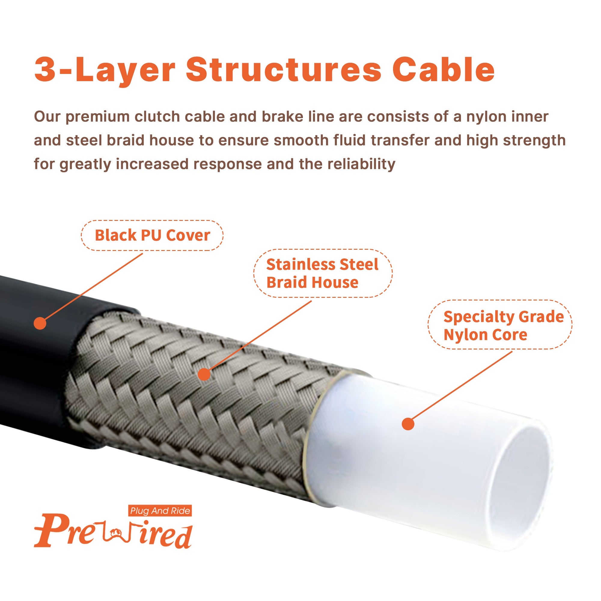 12/14/16 Inches Extended Handlebar Cable Set NO ABS for 2014-2015 Road King/Electra Glide/Street Glide/Road Glide Models Brake Line Hydraulic Clutch Cable Extension, Chrome