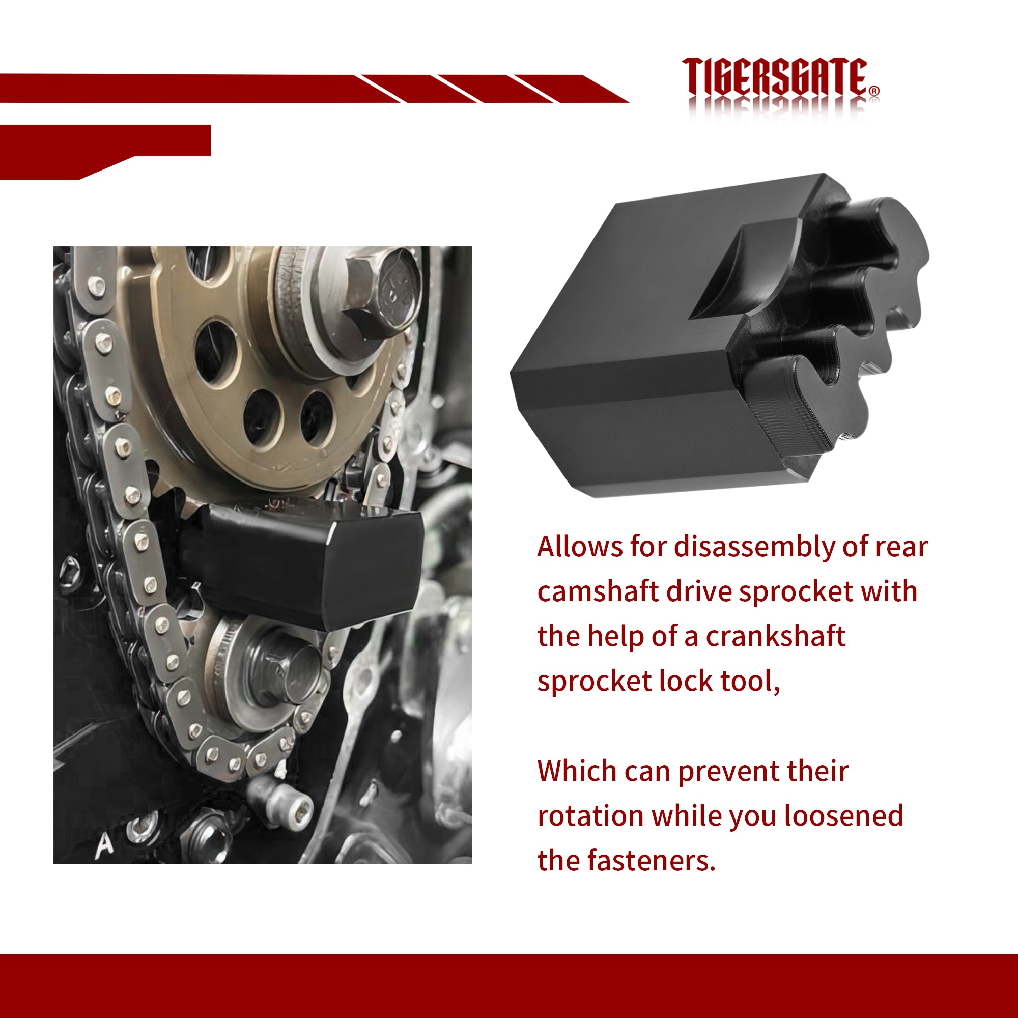 Cam Crank Shaft Locking Tool for harley 2017-UP MILWAUKEE 8(M8) Engine Models, All 2007-2016 Twin Cam Models, 2006 Dyna Models