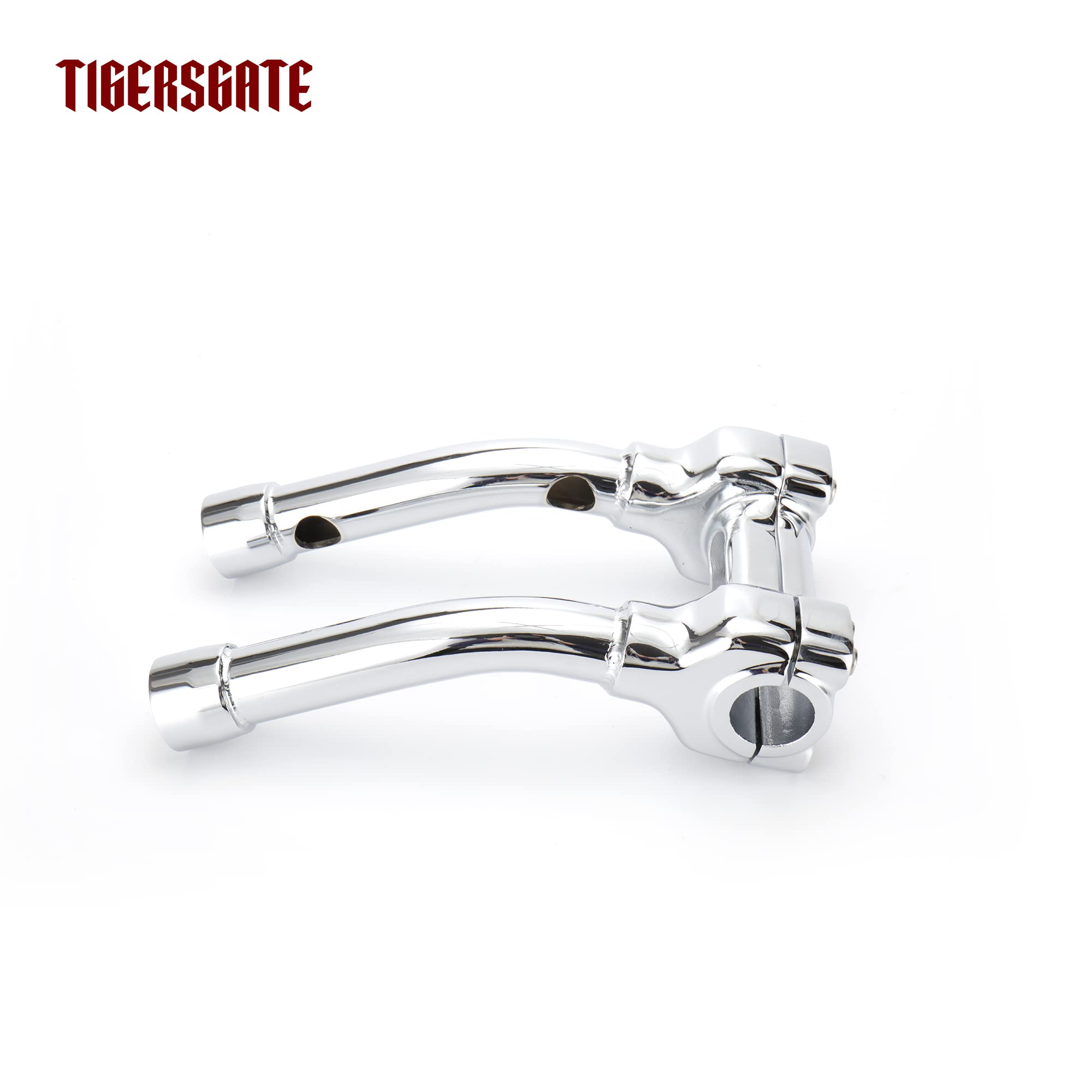 TIGERSGATE Chrome 8 Inch Riser 1-1/4 Murdock Pullback Risers for Harley