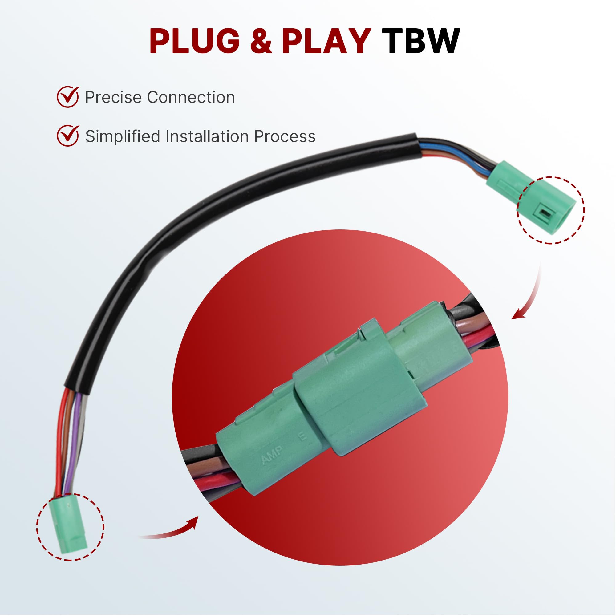 TIGERSGATE 12/14/16 inch Touring Ape Hanger Handlebar Cables CAN-Bus & TBW Wires & Brake Line for 2014-2015 Harley Road King/Glide,Electra Glide,Street Glide with ABS