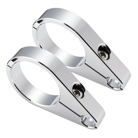 MoKitDora 1" Handlebar or Frame Mount Clutch Throttle Cable Clamp or Brake Line Clips for Harley 2 Pieces, Chrome