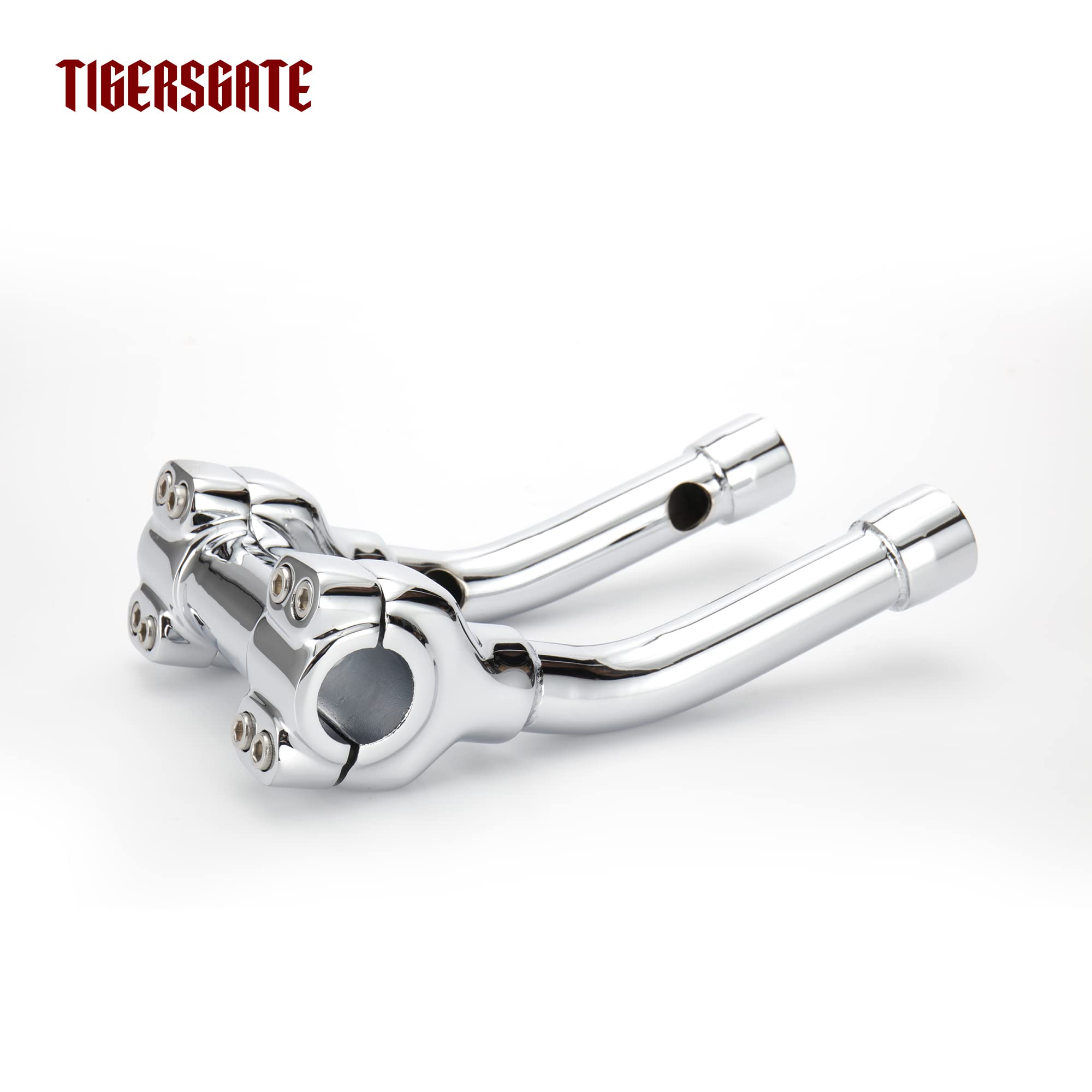 TIGERSGATE Chrome 8 Inch Riser 1-1/4 Murdock Pullback Risers for Harley