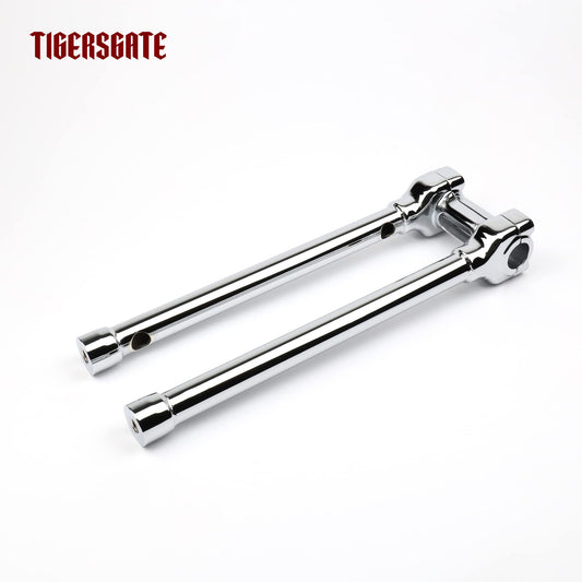 TIGERSGATE 1.25 inch Diameter Investment-cast steel Risers 4/8/10/14 inch Rise One-Piece Handlebar Top Clamp Kit for Harley Dyna Softail Sportster