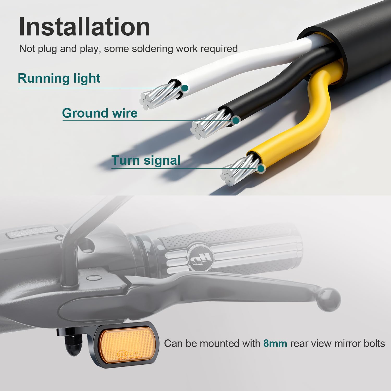 MoKitDora LED Turn Signals Front Mini Blinkers Running Light for 2009-2017 Harley Touring Street Road Electra Glide King 2015-2024 Softail Breakout Deluxe Fat Boy Street Bob