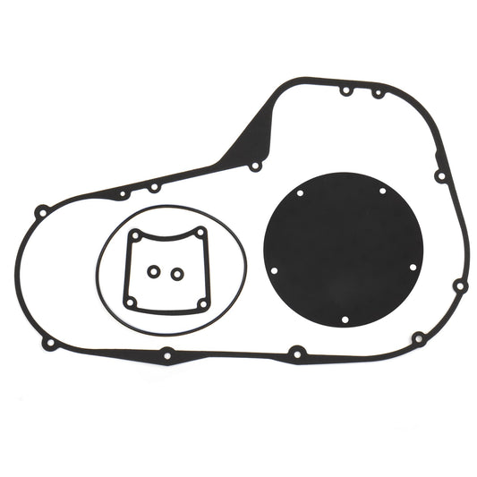 Prewired 1999-2006 Twin Cam Touring Primary Cover Gasket Clutch Inspection Seal Set for Harley 1999-2006 Twin Cam Street Glide/Electra Glide FLHT/Road Glide FLTR/Road King FLHR Models, 4 PCS