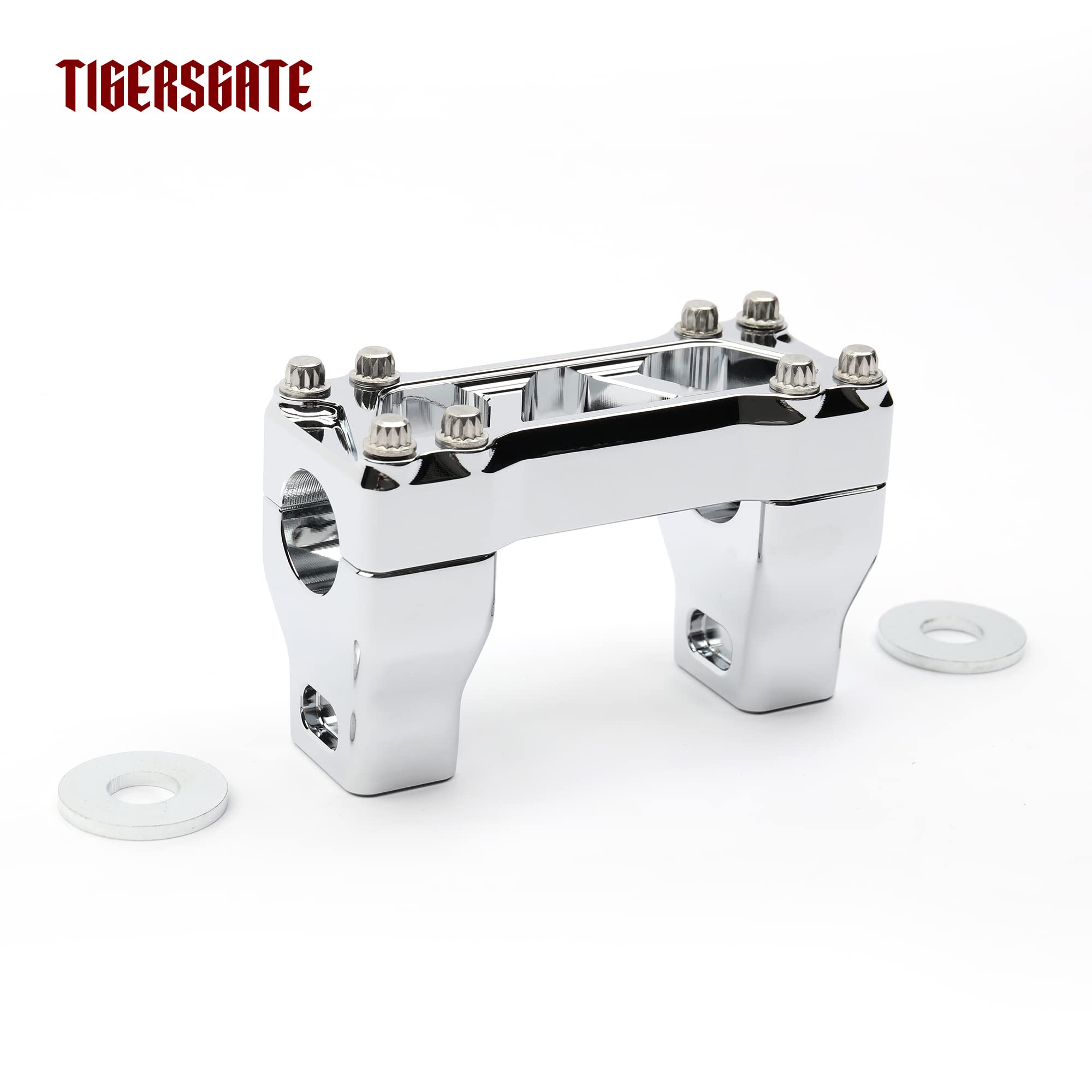 TIGERSGATE  2/8/12 Inch Cafe Racer Riser 1 Handlebar Clamp Compatible with Harley Dyna Softail Sportster