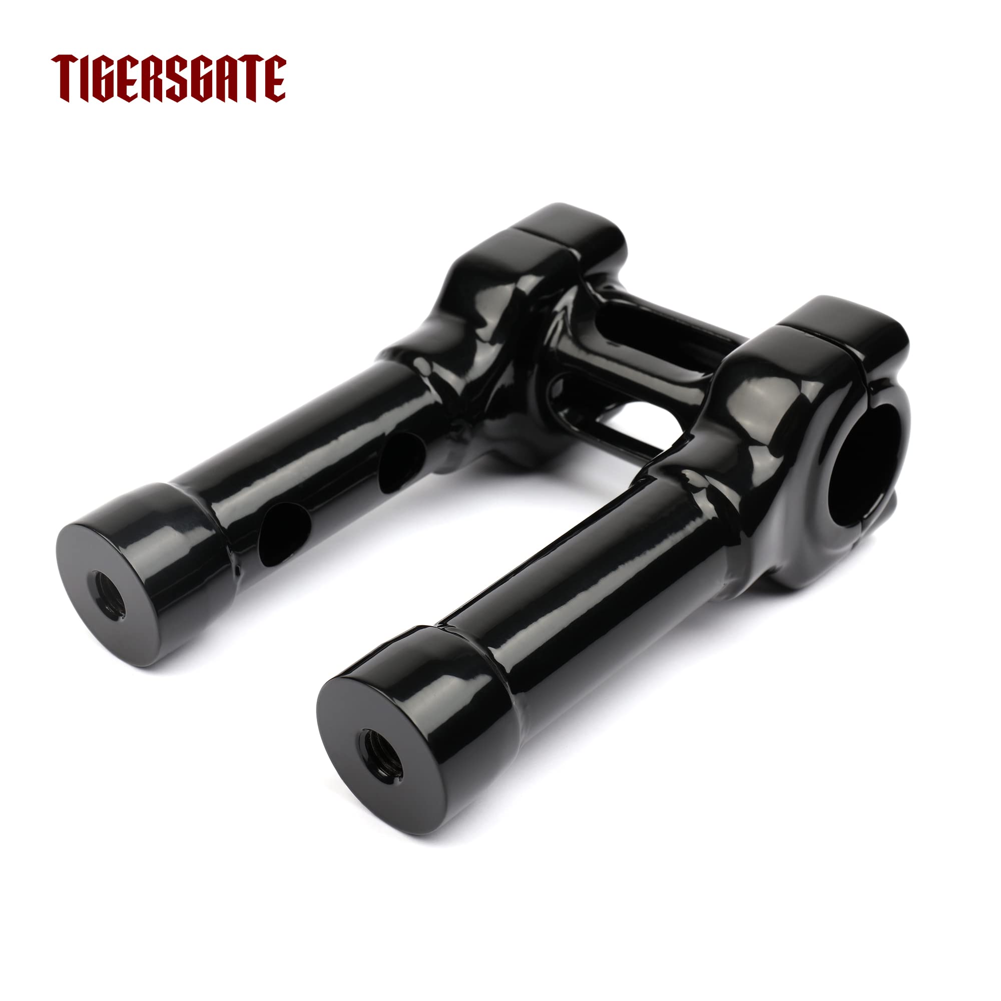 TIGERSGATE 1.25 inch Diameter Investment-cast steel Risers 4/8/10/14 inch Rise One-Piece Handlebar Top Clamp Kit for Harley Dyna Softail Sportster