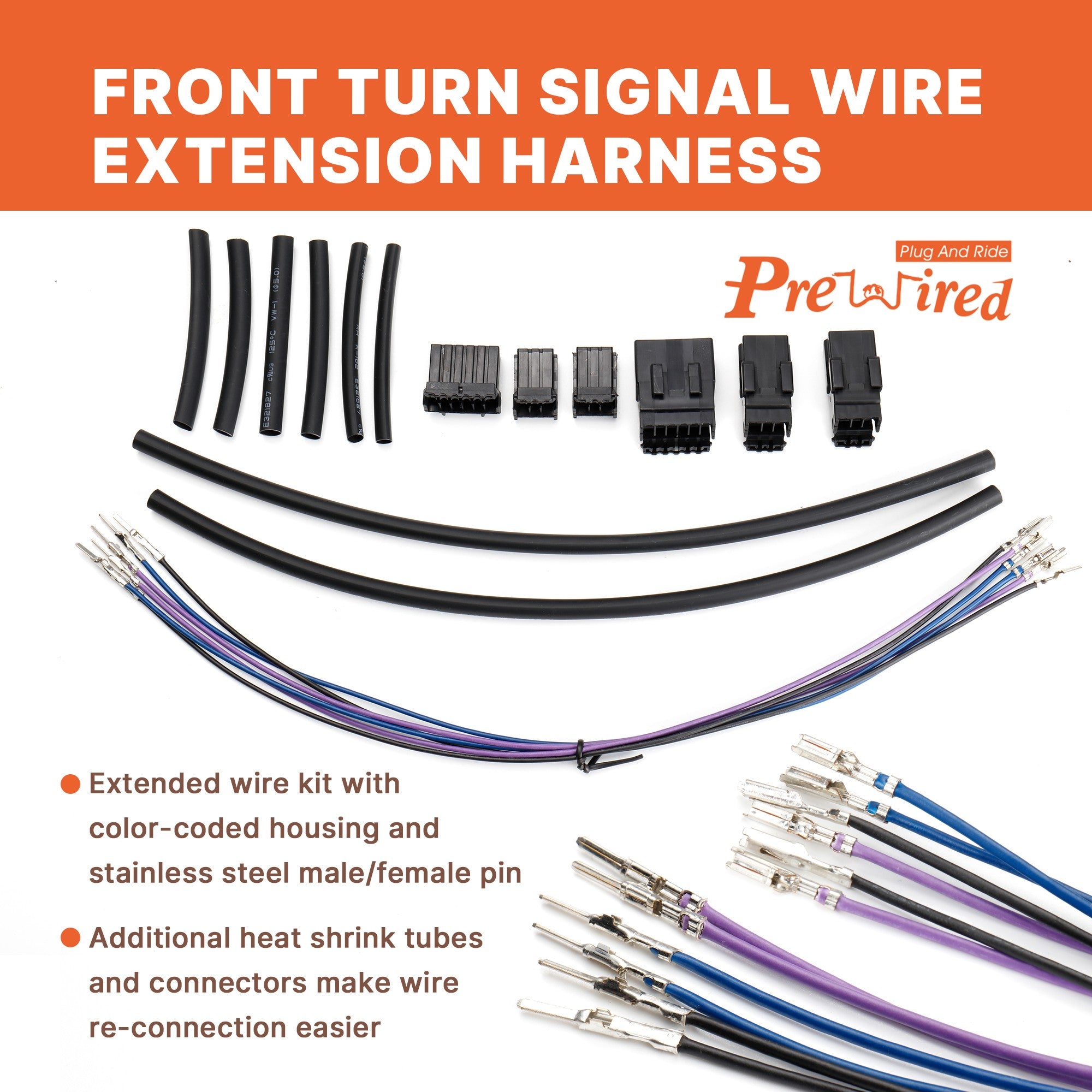 12/14/16 Inches Extended Handlebar Cable Set NO ABS for 2014-2015 Road King/Electra Glide/Street Glide/Road Glide Models Brake Line Hydraulic Clutch Cable Extension, Chrome