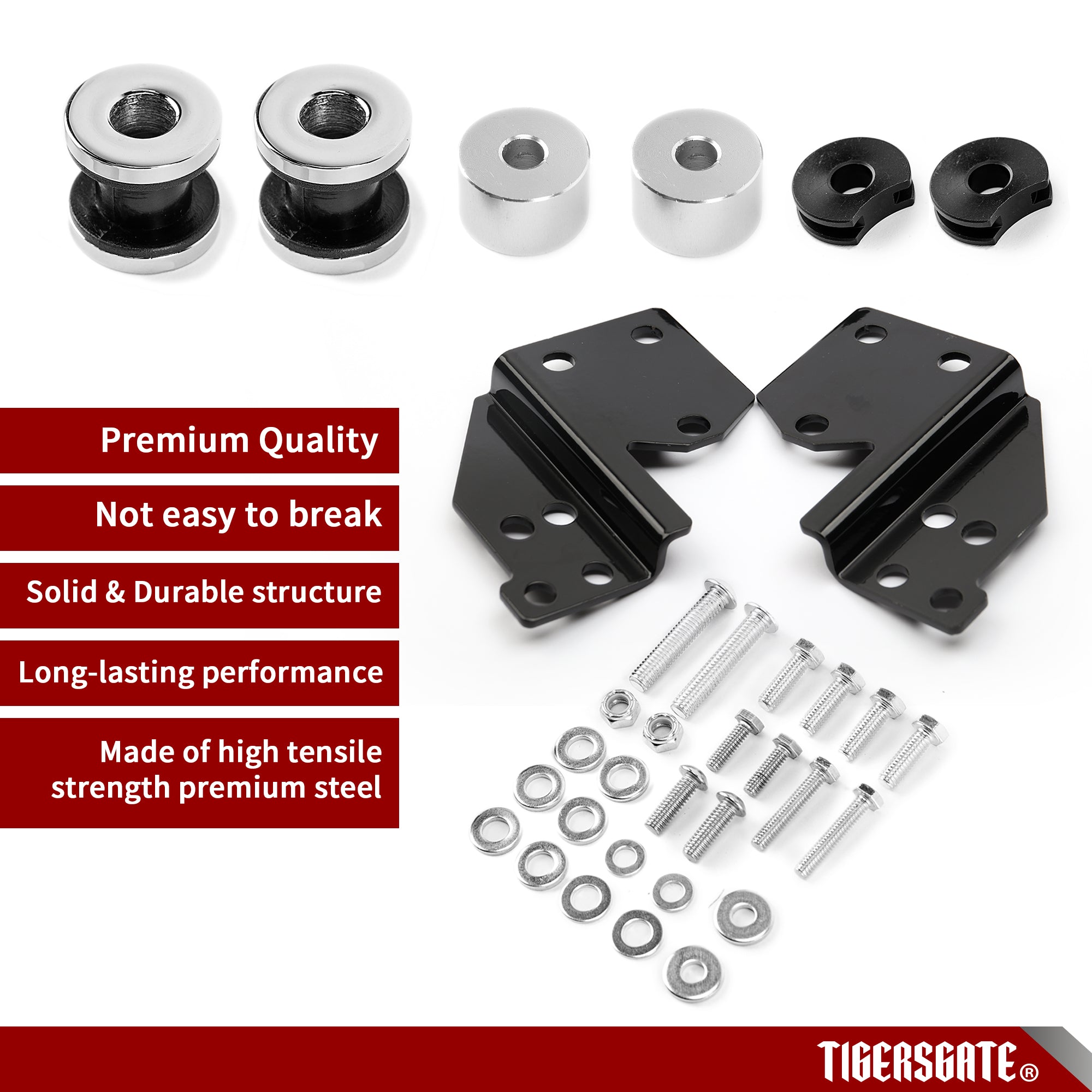 Black Detachable Motorcycle Front Docking Hardware Kit Compatible with Harley Touring 1997-2008,Road King, Road Glide, Street Glide & Electra Glide